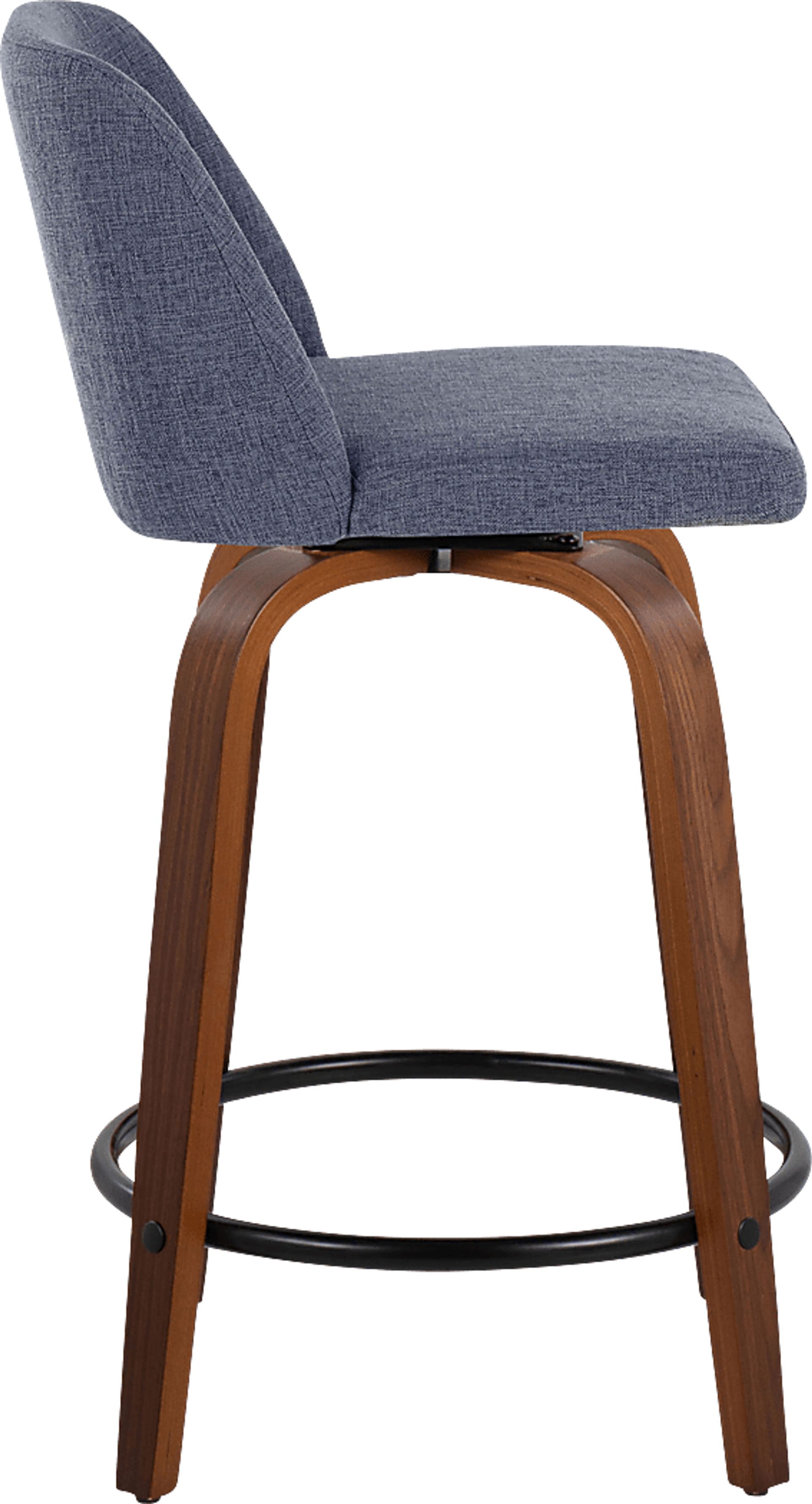Clyo IV Blue Swivel Counter Height Stool, Set of 2 - Image 4