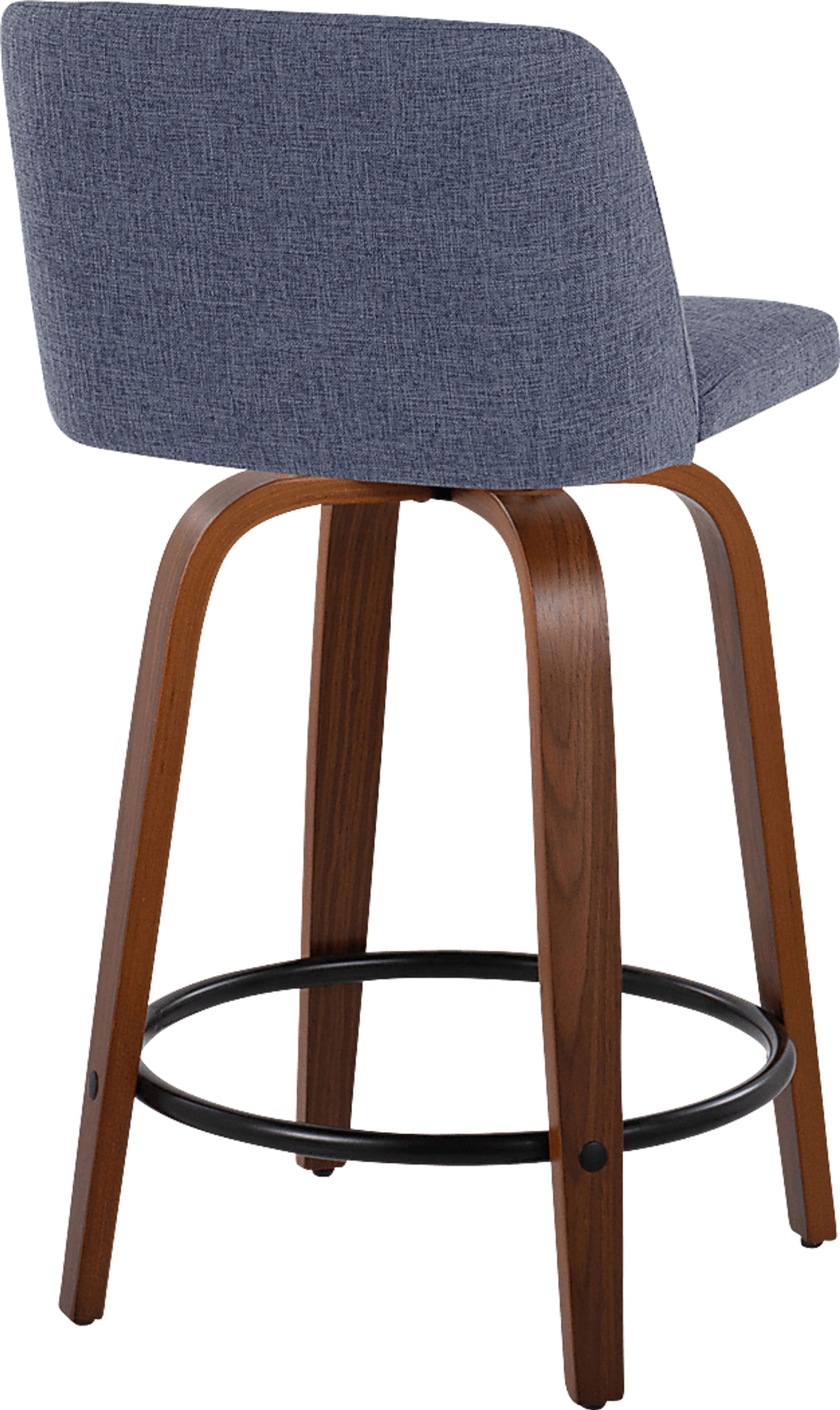 Clyo IV Blue Swivel Counter Height Stool, Set of 2 - Image 5
