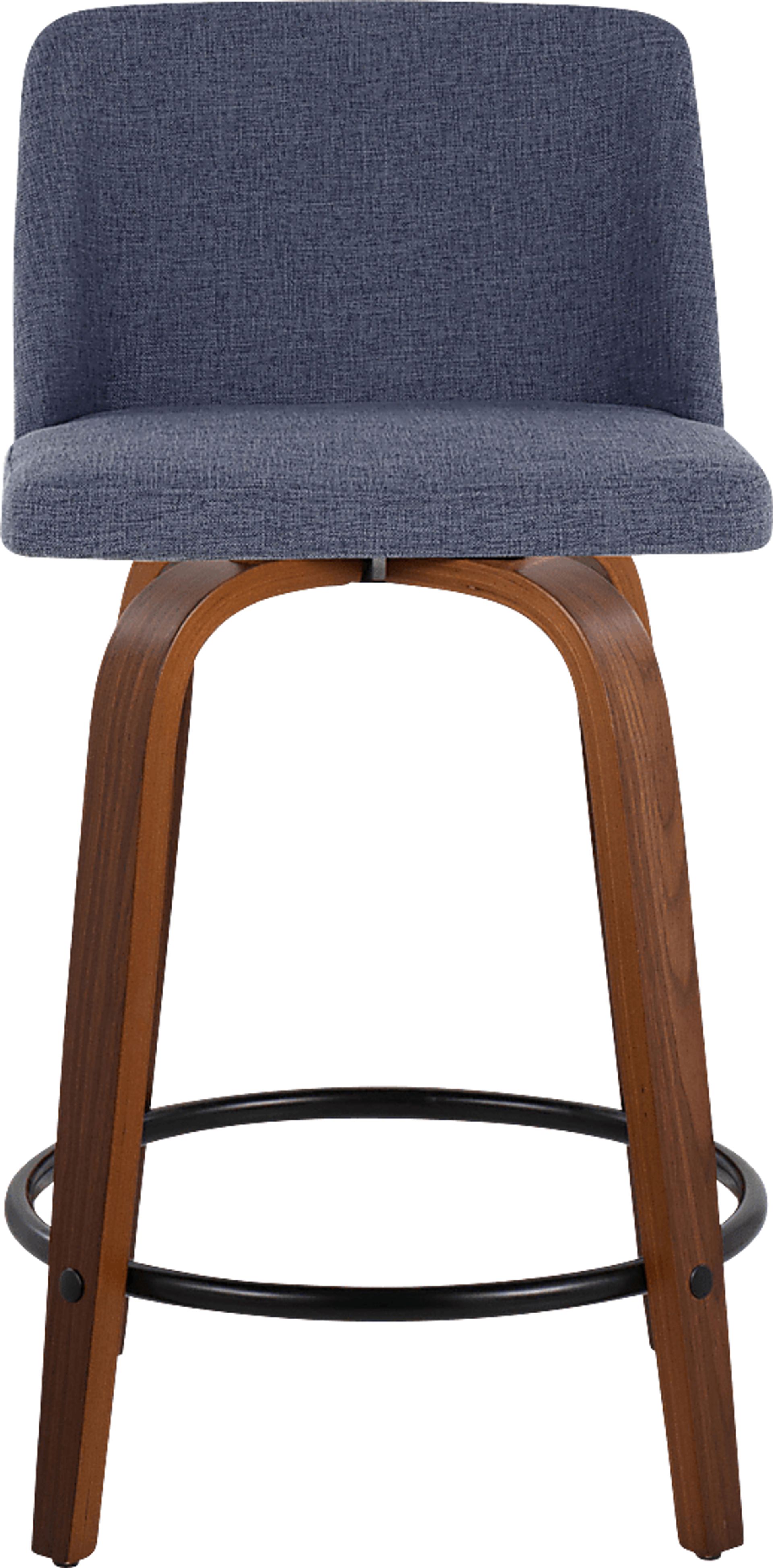 Clyo IV Blue Swivel Counter Height Stool, Set of 2 - Image 7