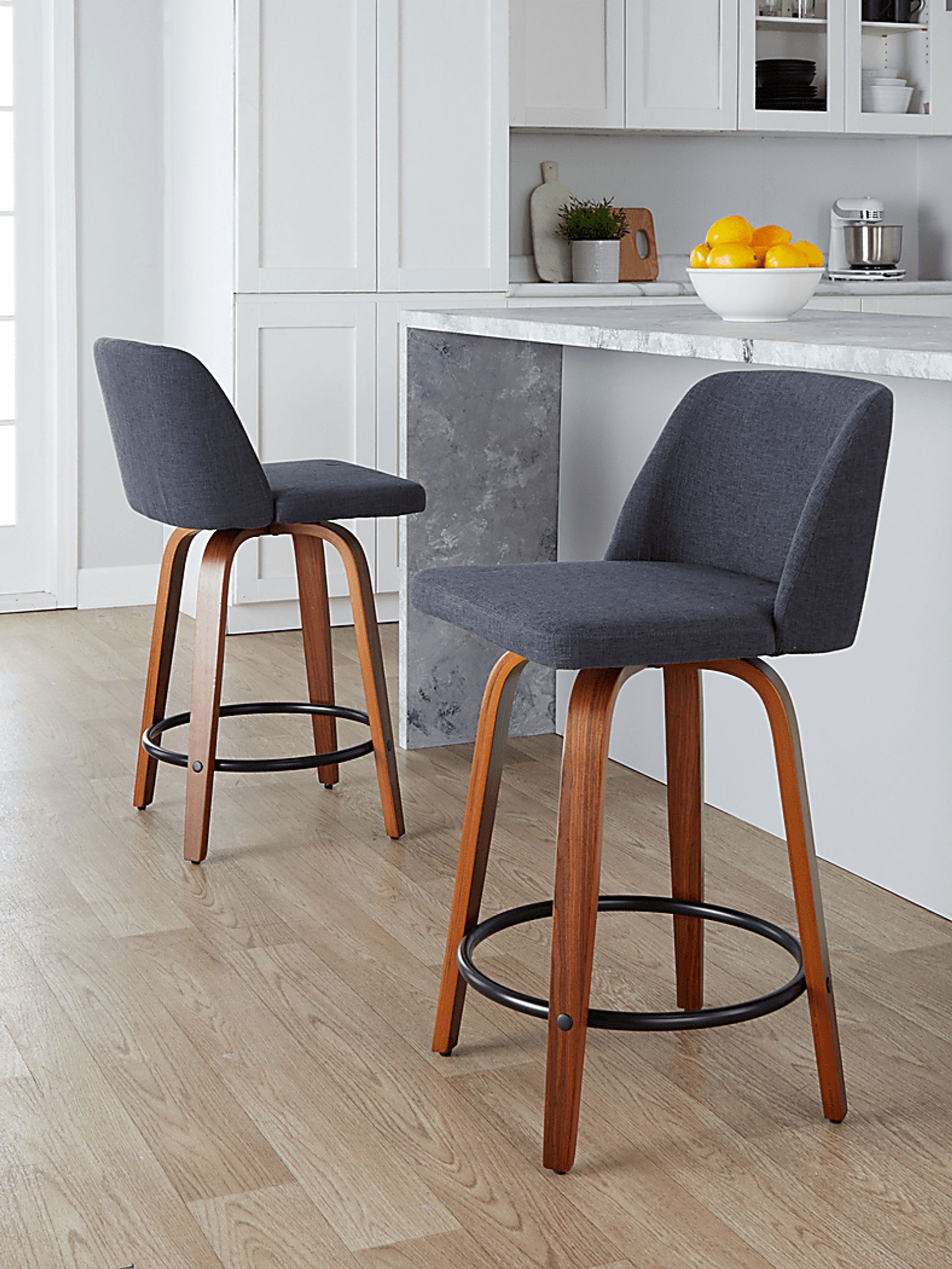 Clyo IV Blue Swivel Counter Height Stool, Set of 2 - Image 9