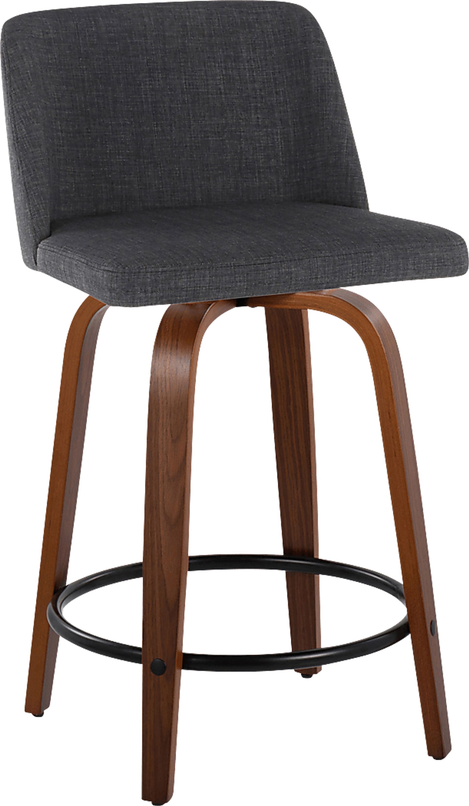 Clyo IV Charcoal Swivel Counter Height Stool, Set of 2 - Image 3