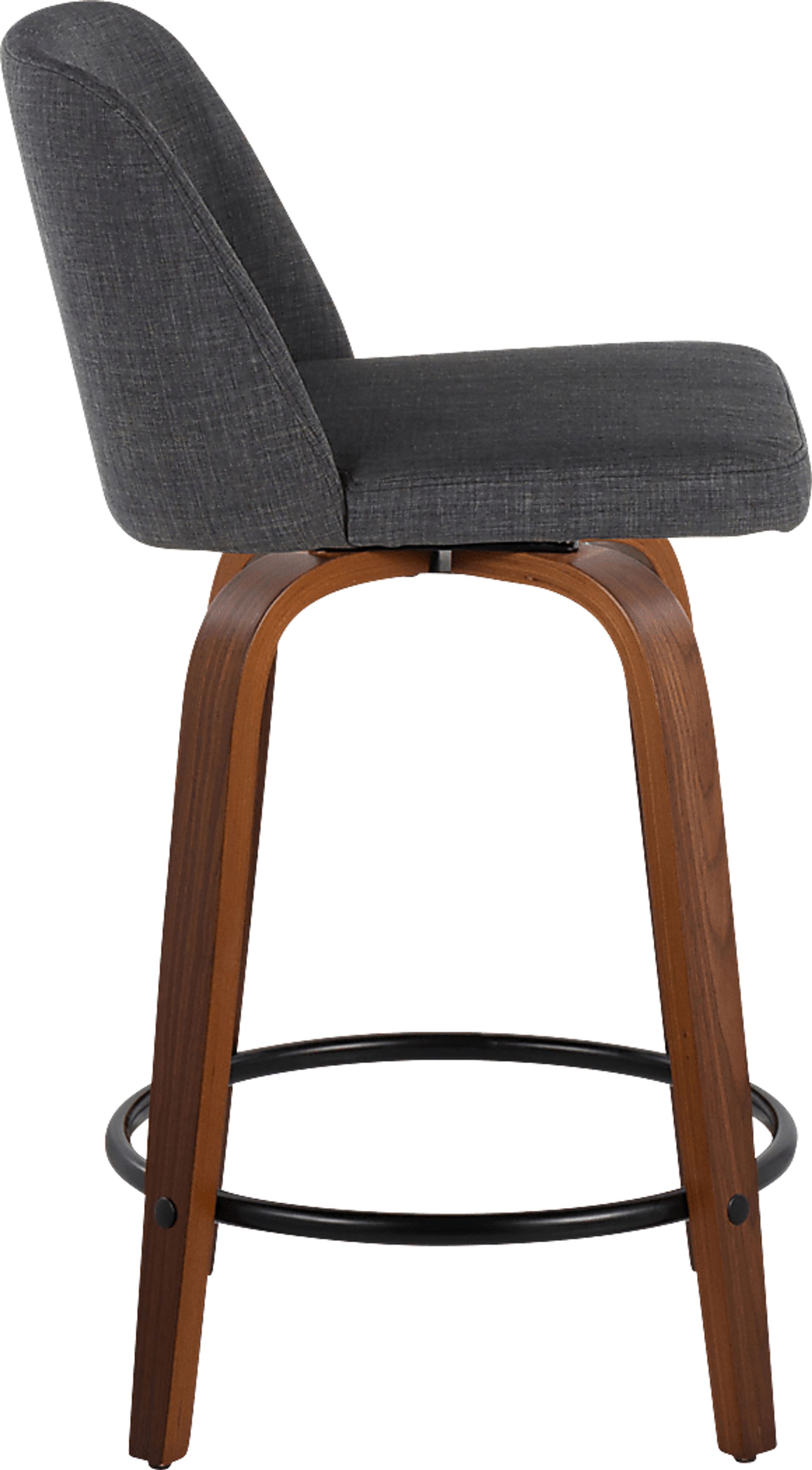 Clyo IV Charcoal Swivel Counter Height Stool, Set of 2 - Image 4