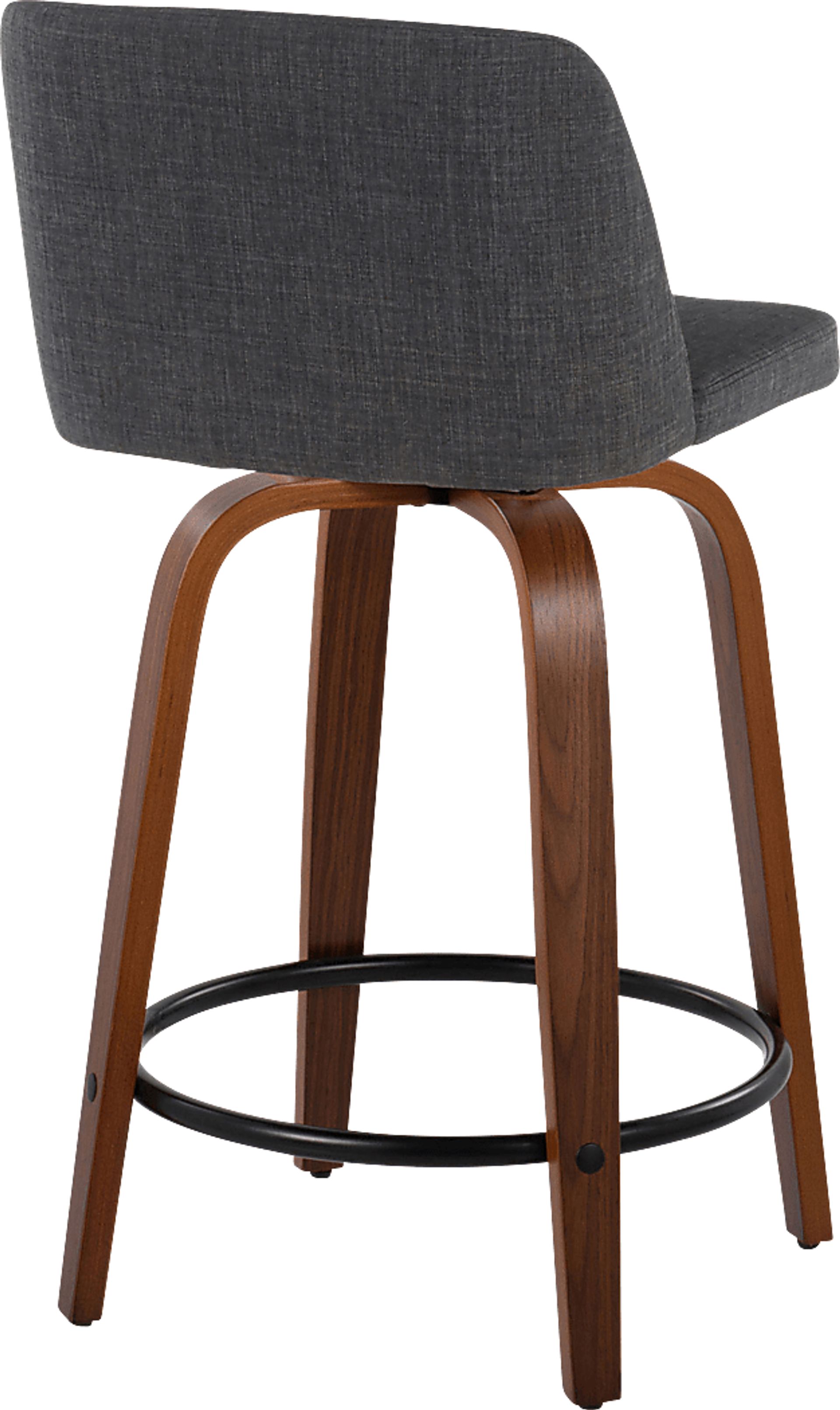Clyo IV Charcoal Swivel Counter Height Stool, Set of 2 - Image 5