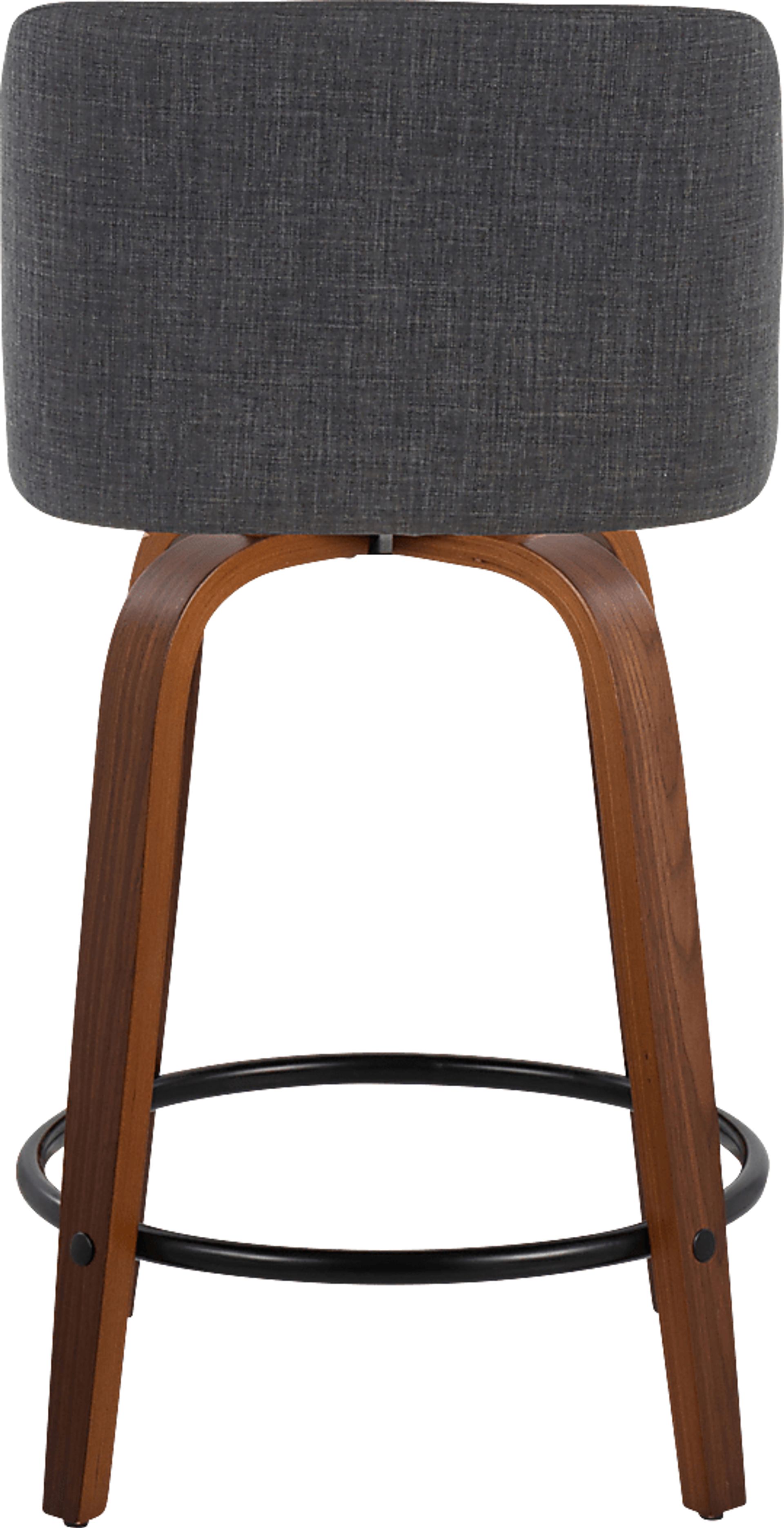 Clyo IV Charcoal Swivel Counter Height Stool, Set of 2 - Image 6