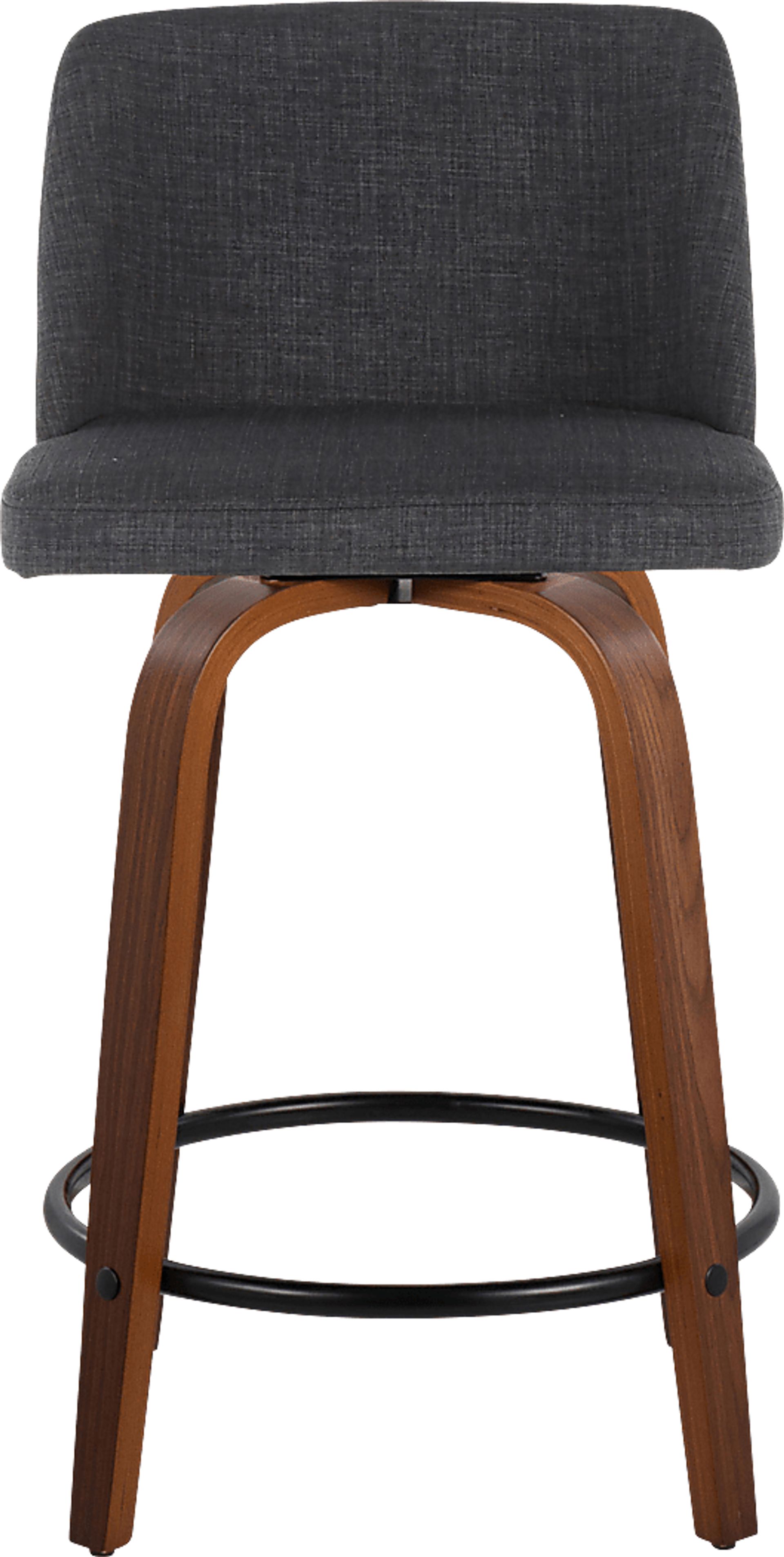 Clyo IV Charcoal Swivel Counter Height Stool, Set of 2 - Image 7