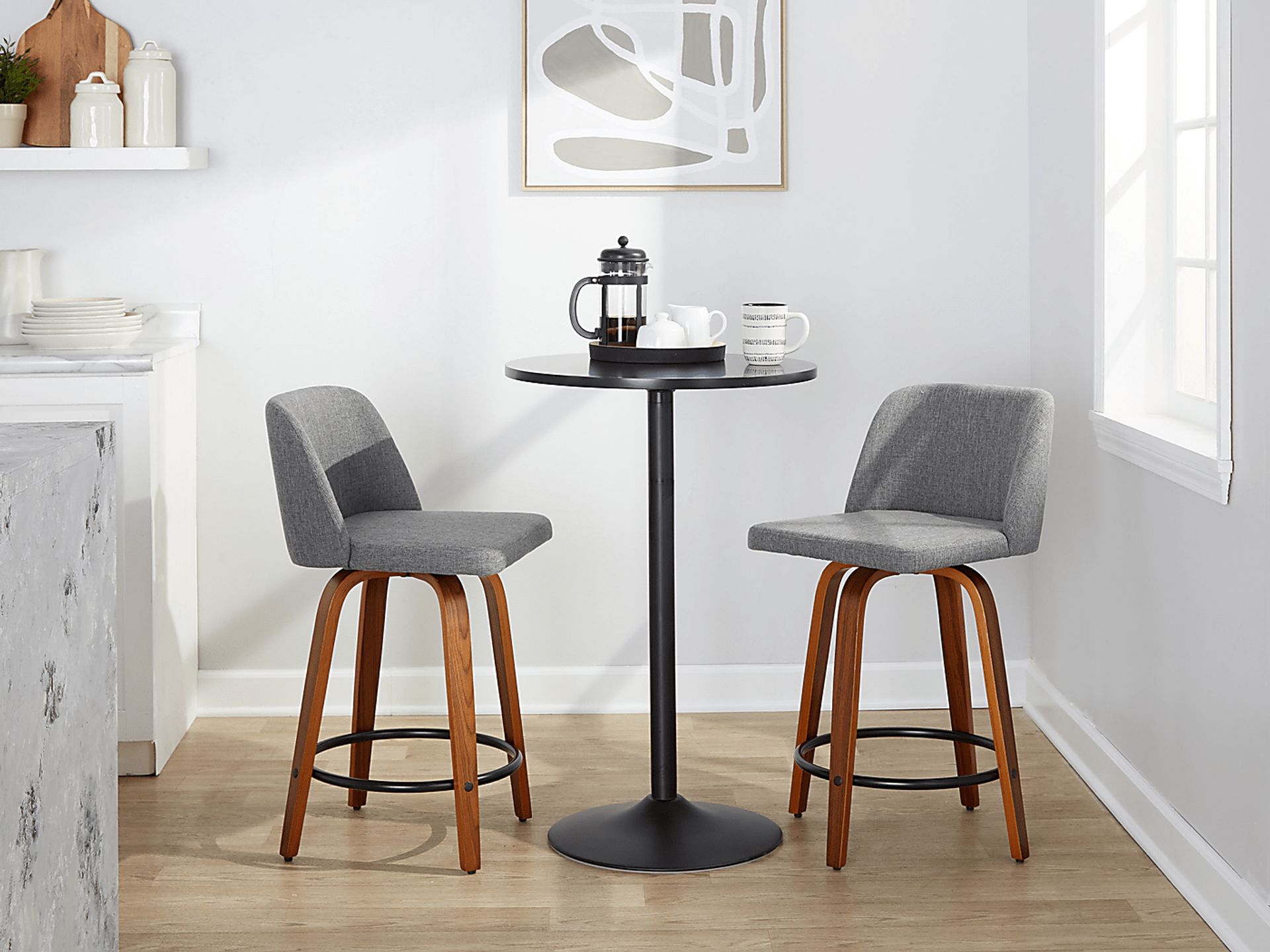 Clyo IV Gray Swivel Counter Height Stool, Set of 2 - Image 2