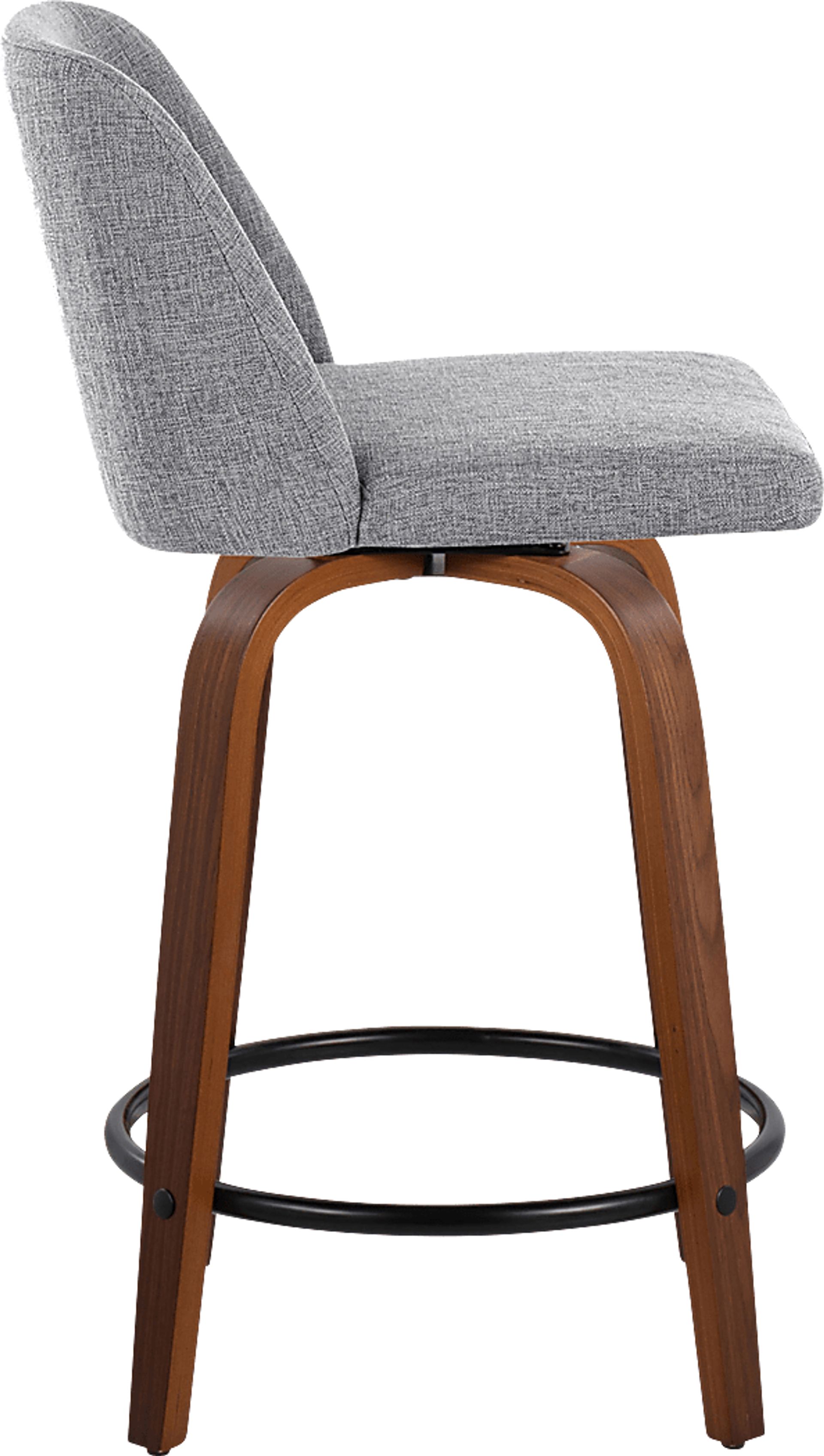 Clyo IV Gray Swivel Counter Height Stool, Set of 2 - Image 4