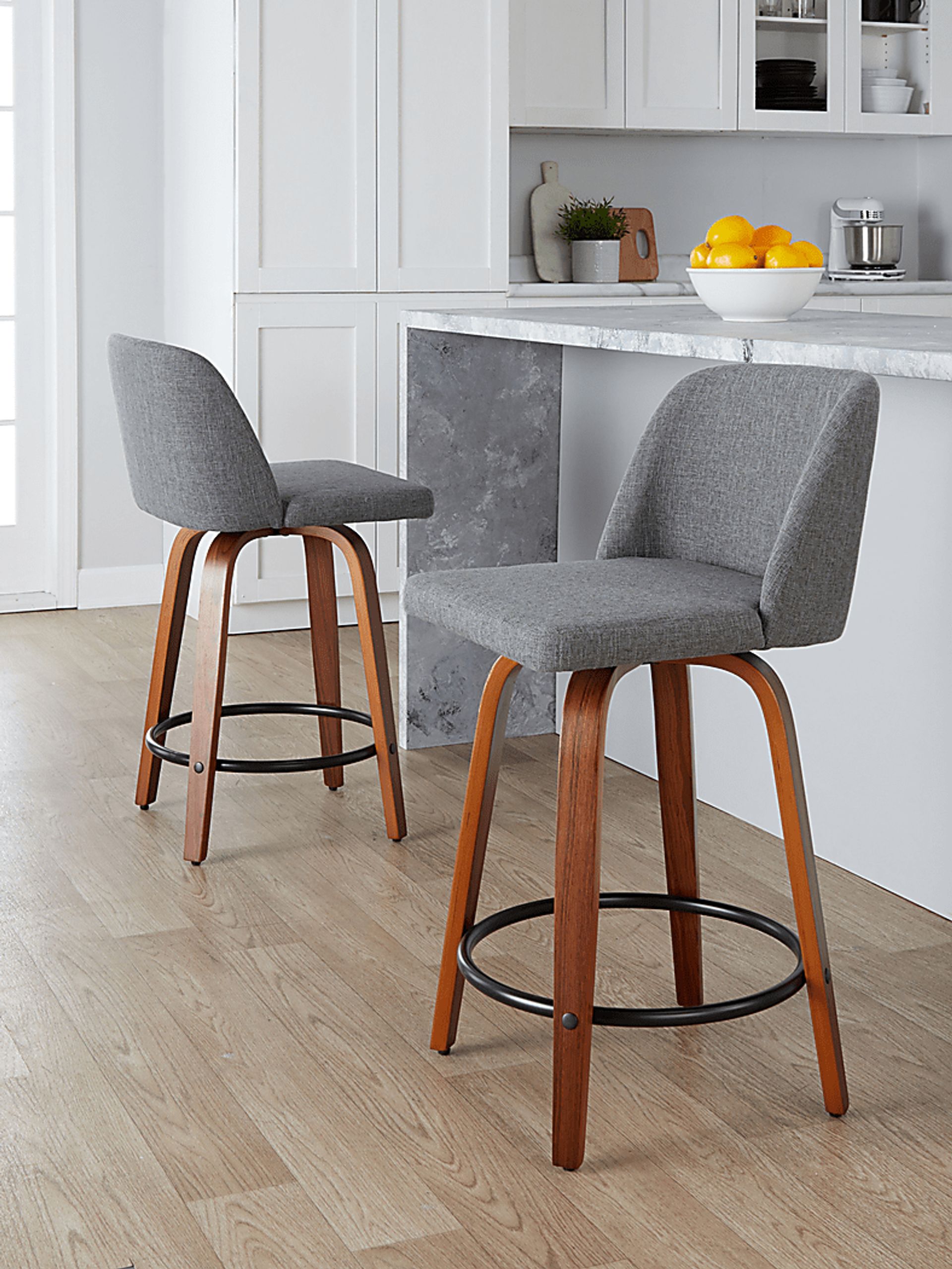 Clyo IV Gray Swivel Counter Height Stool, Set of 2 - Image 9