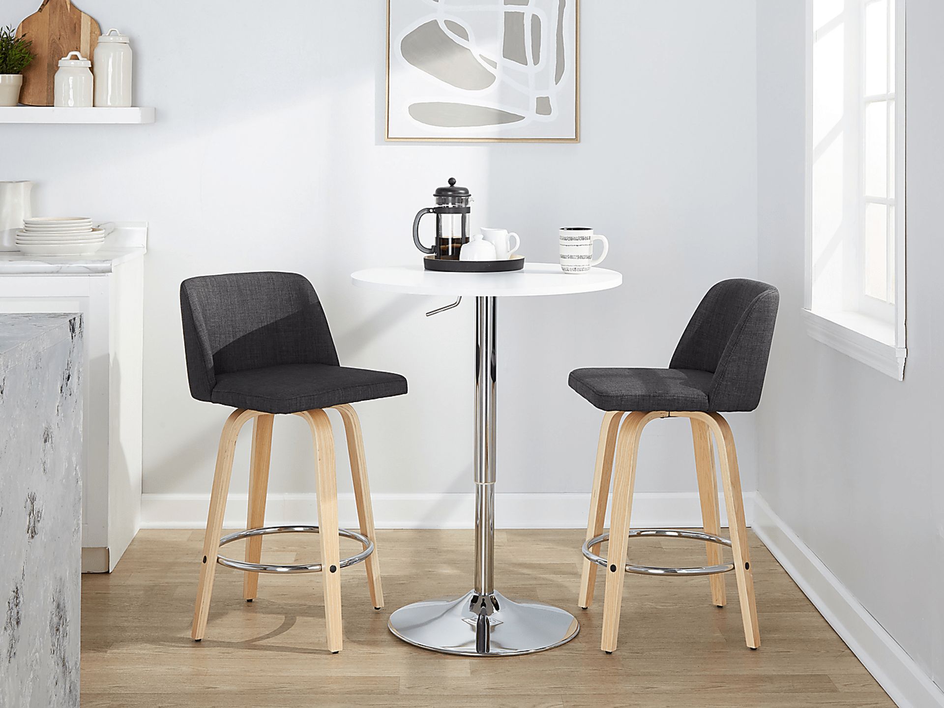 Clyo IX Black Swivel Counter Height Stool, Set of 2 - Image 2
