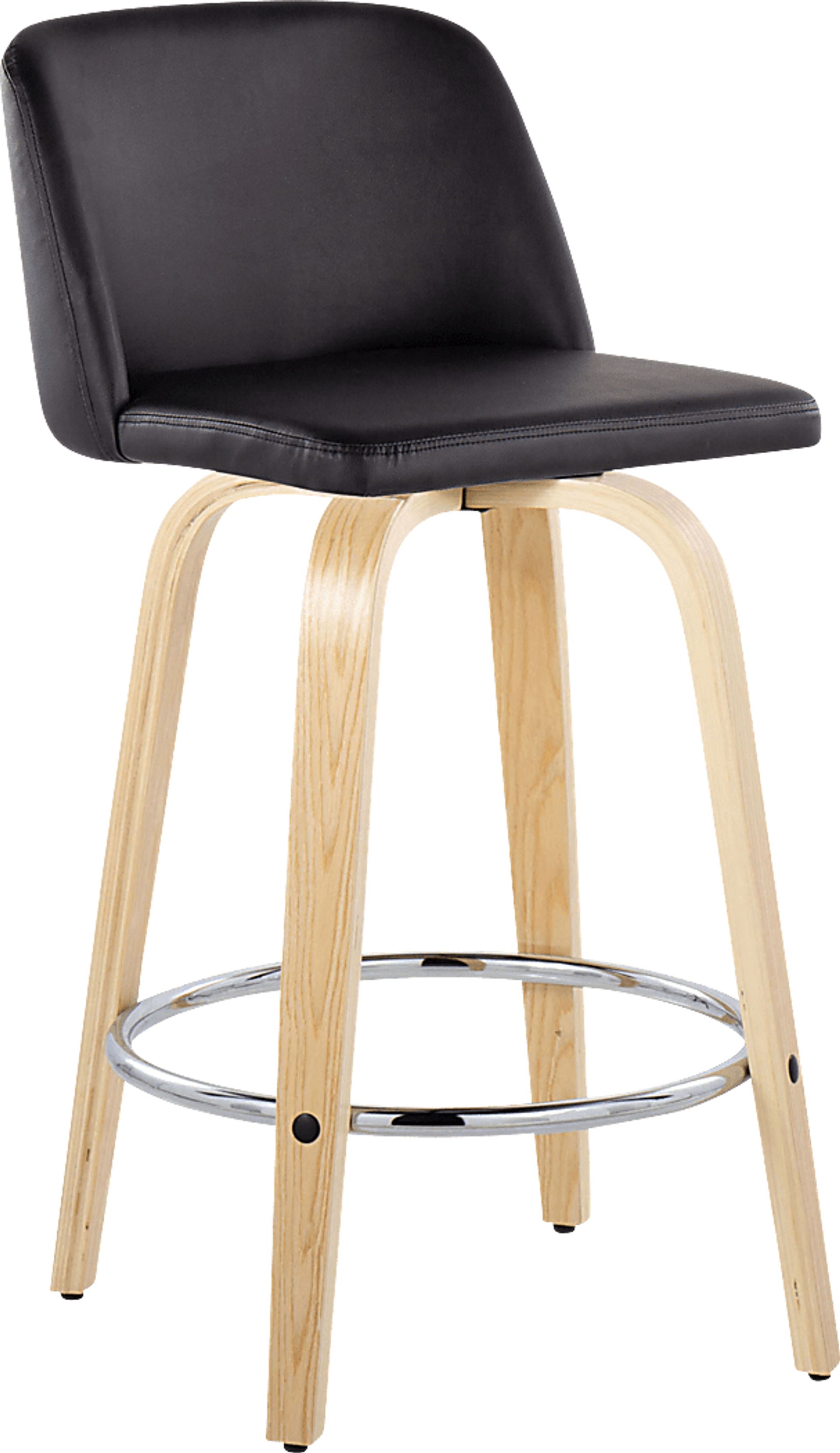 Clyo IX Black Swivel Counter Height Stool, Set of 2 - Image 3