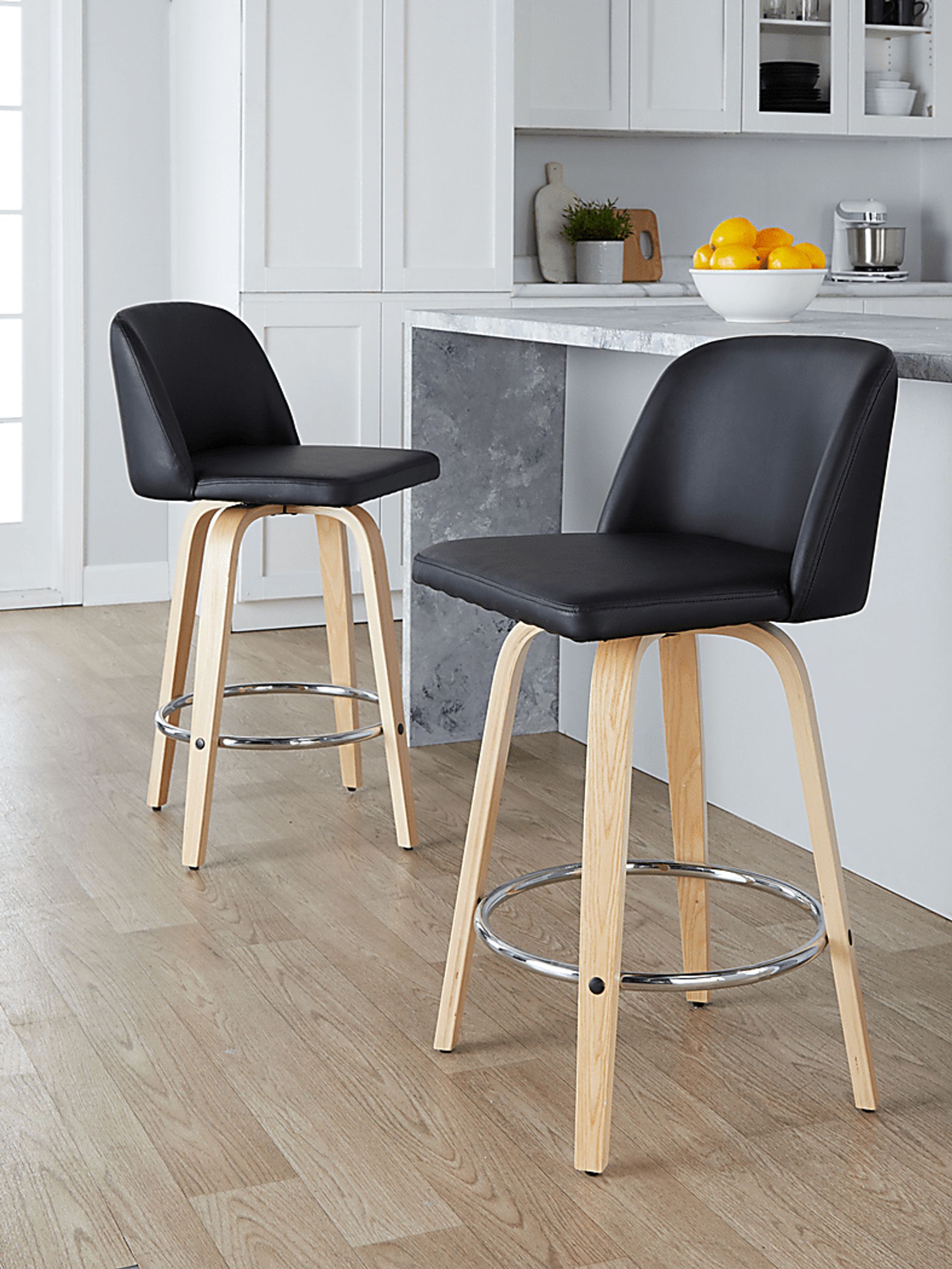Clyo IX Black Swivel Counter Height Stool, Set of 2 - Image 9