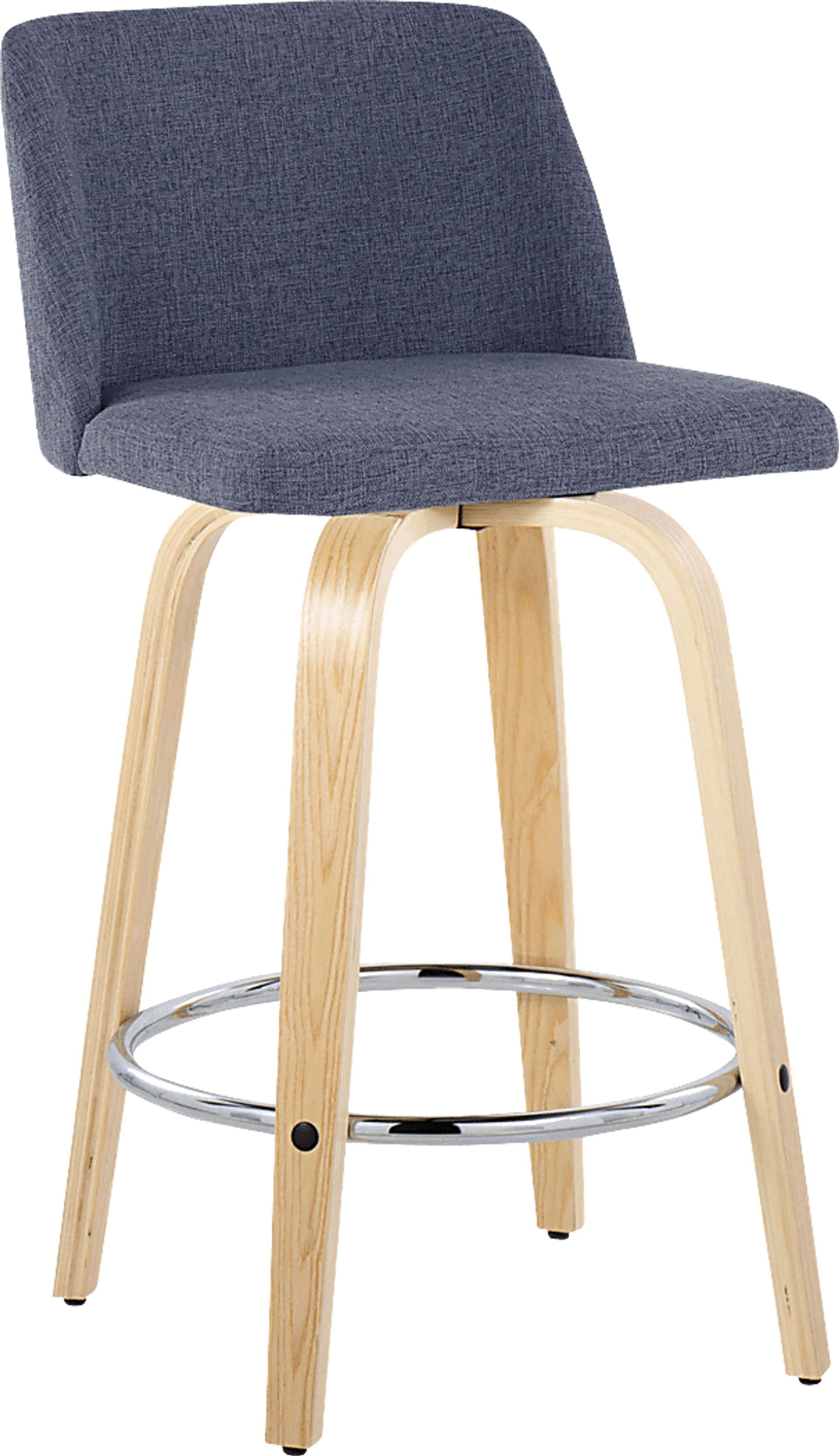 Clyo IX Blue Swivel Counter Height Stool, Set of 2 - Image 3