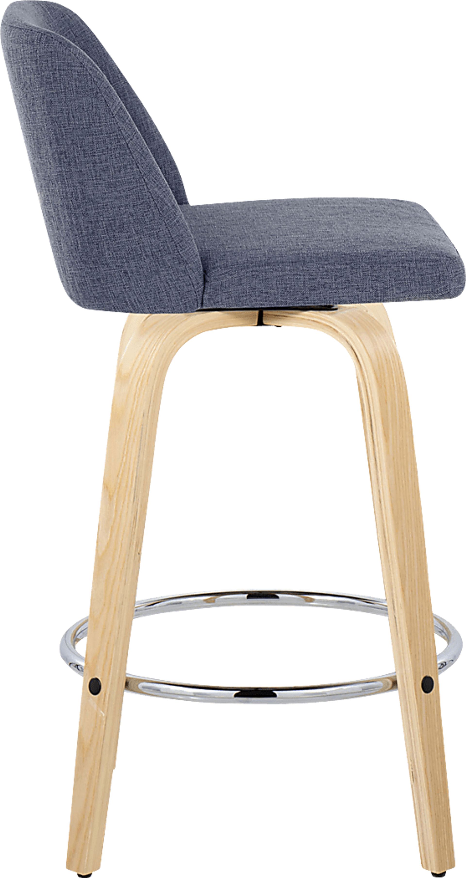 Clyo IX Blue Swivel Counter Height Stool, Set of 2 - Image 4
