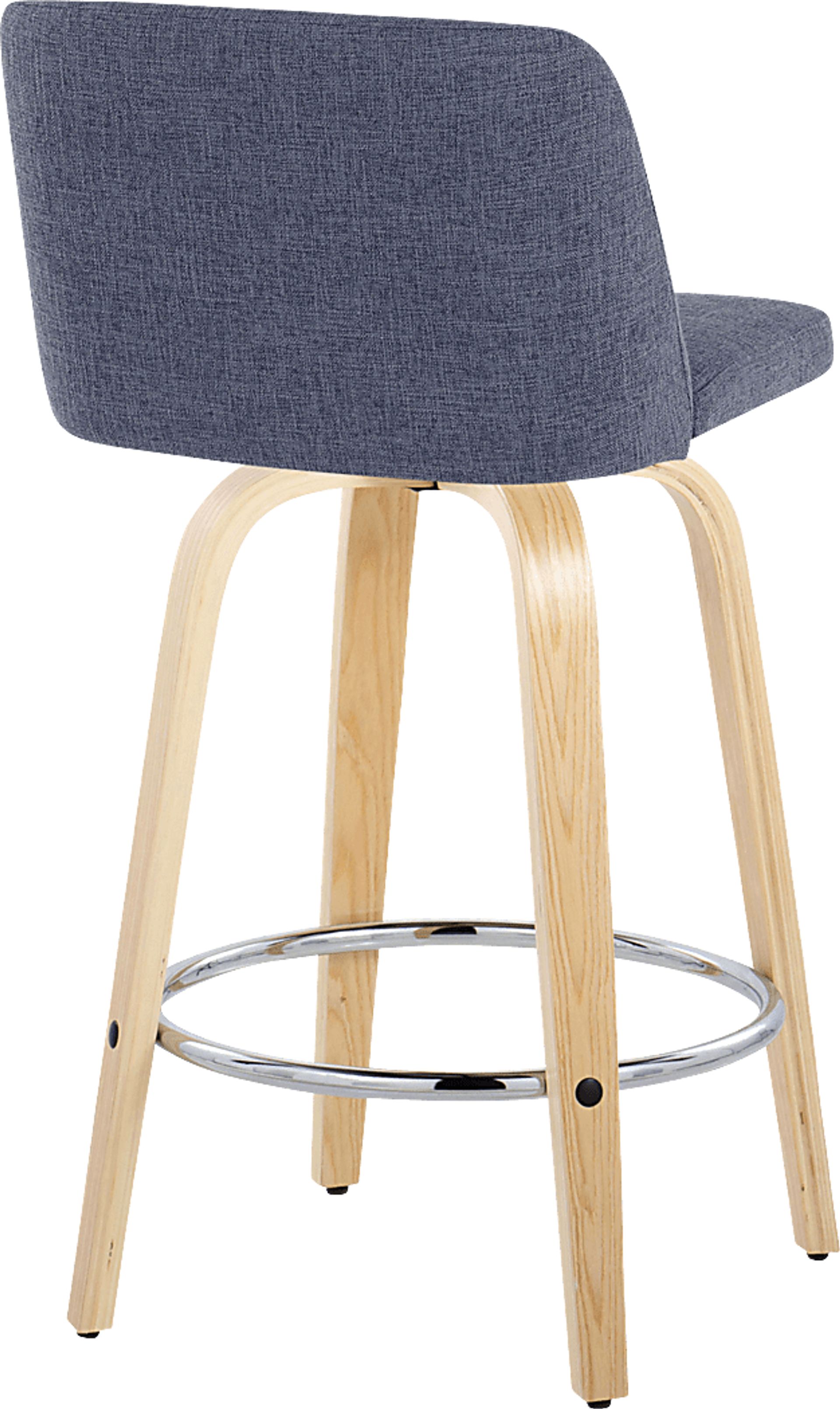 Clyo IX Blue Swivel Counter Height Stool, Set of 2 - Image 5