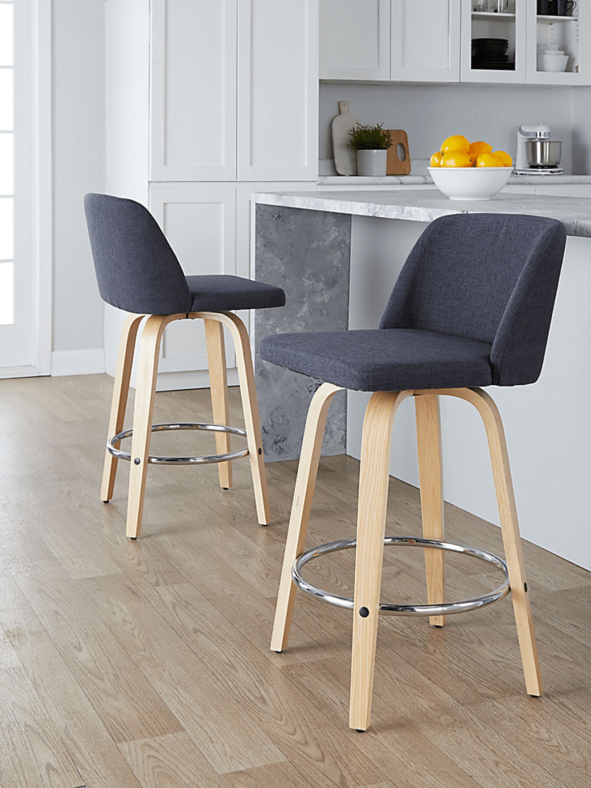Clyo IX Blue Swivel Counter Height Stool, Set of 2 - Image 9