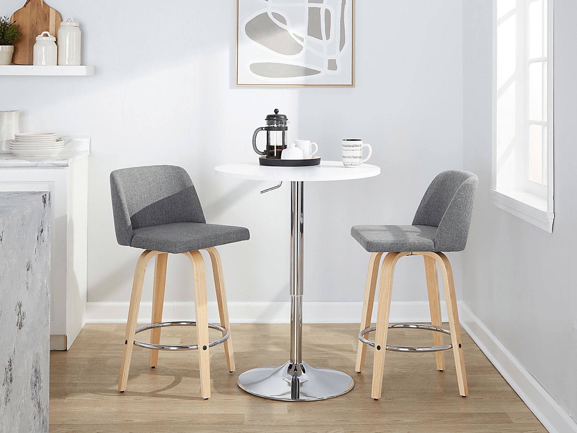 Clyo IX Gray Swivel Counter Height Stool, Set of 2 - Image 2