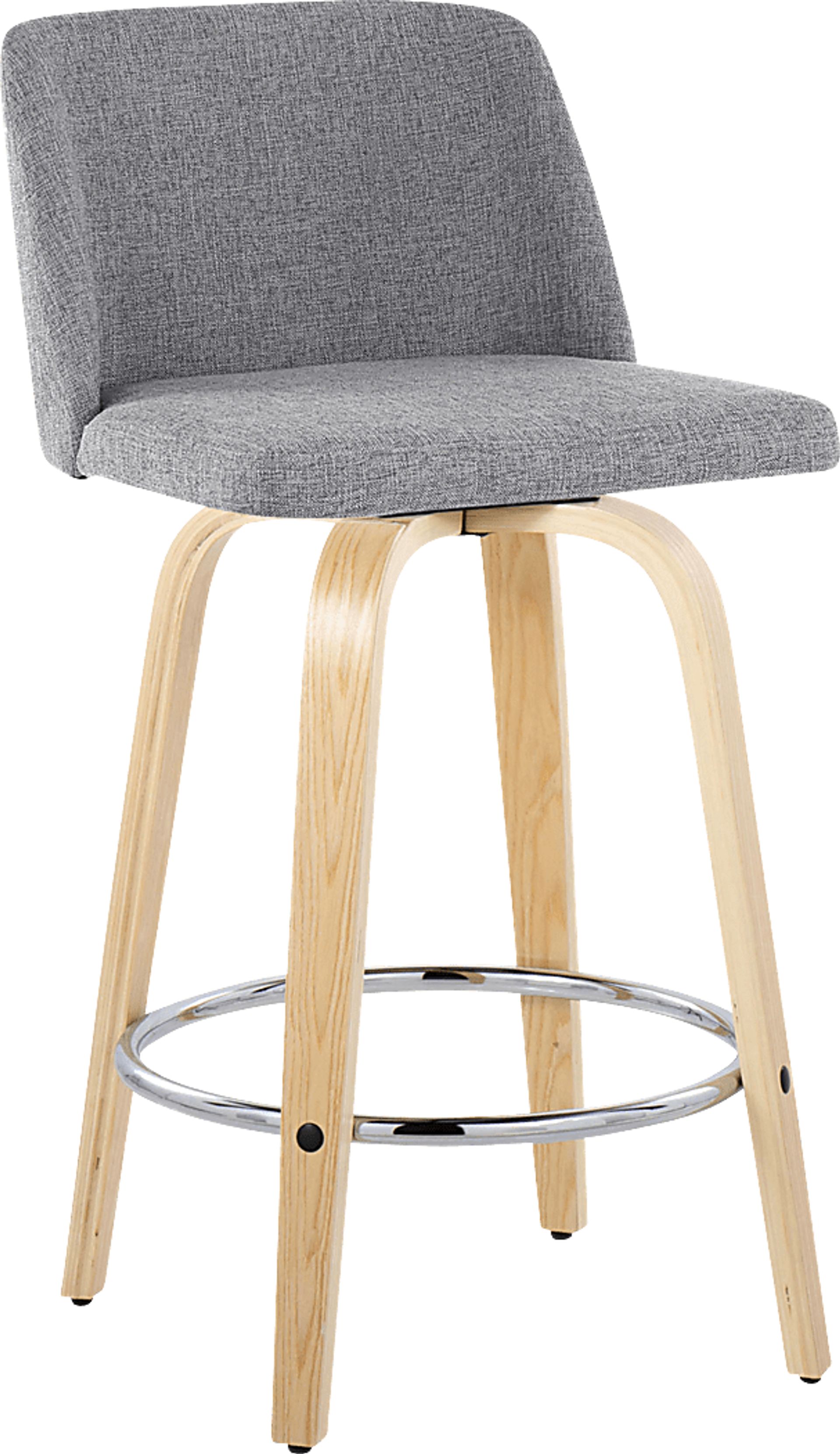 Clyo IX Gray Swivel Counter Height Stool, Set of 2 - Image 3