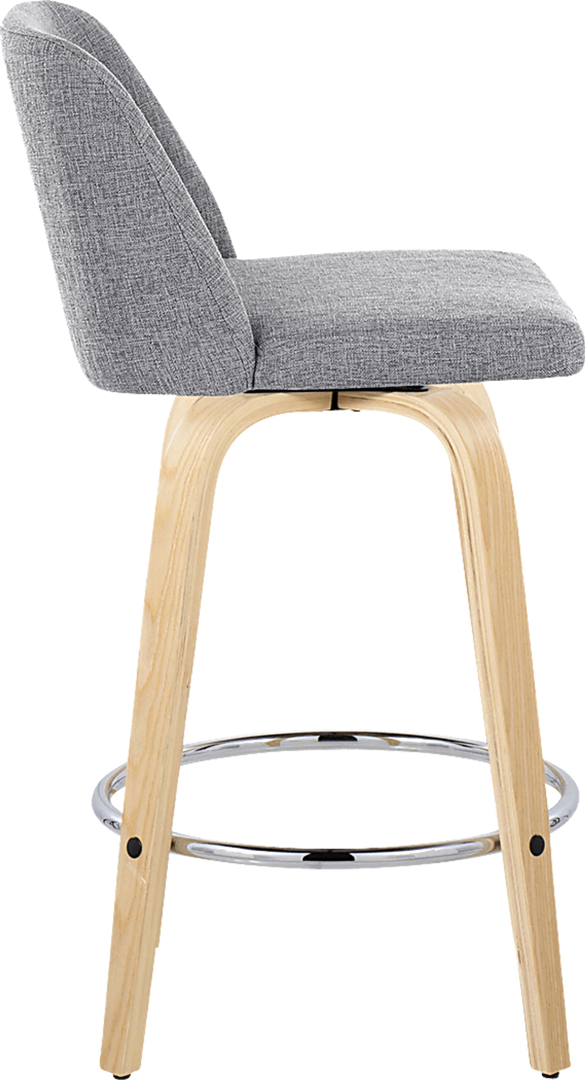 Clyo IX Gray Swivel Counter Height Stool, Set of 2 - Image 4