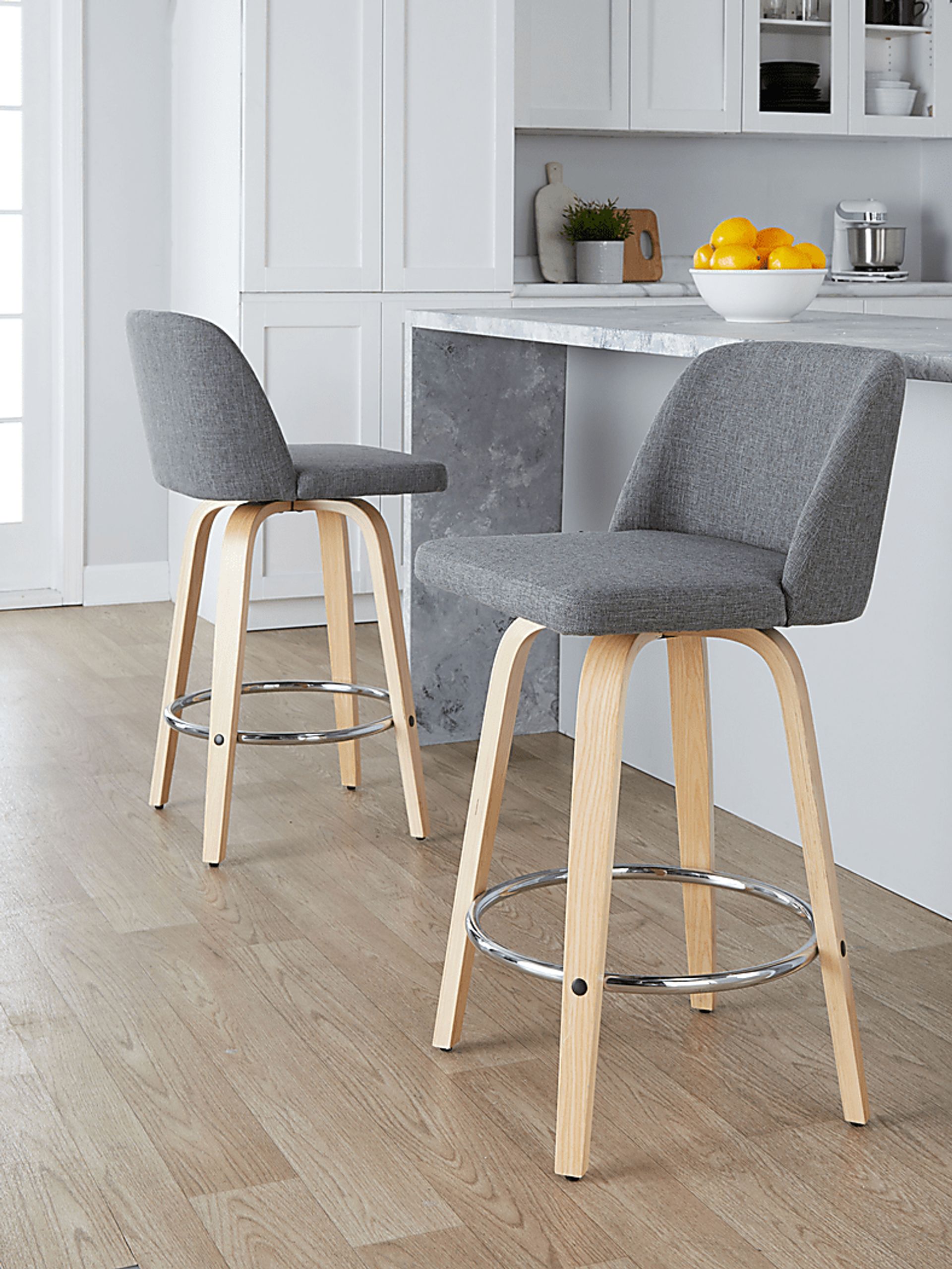 Clyo IX Gray Swivel Counter Height Stool, Set of 2 - Image 9