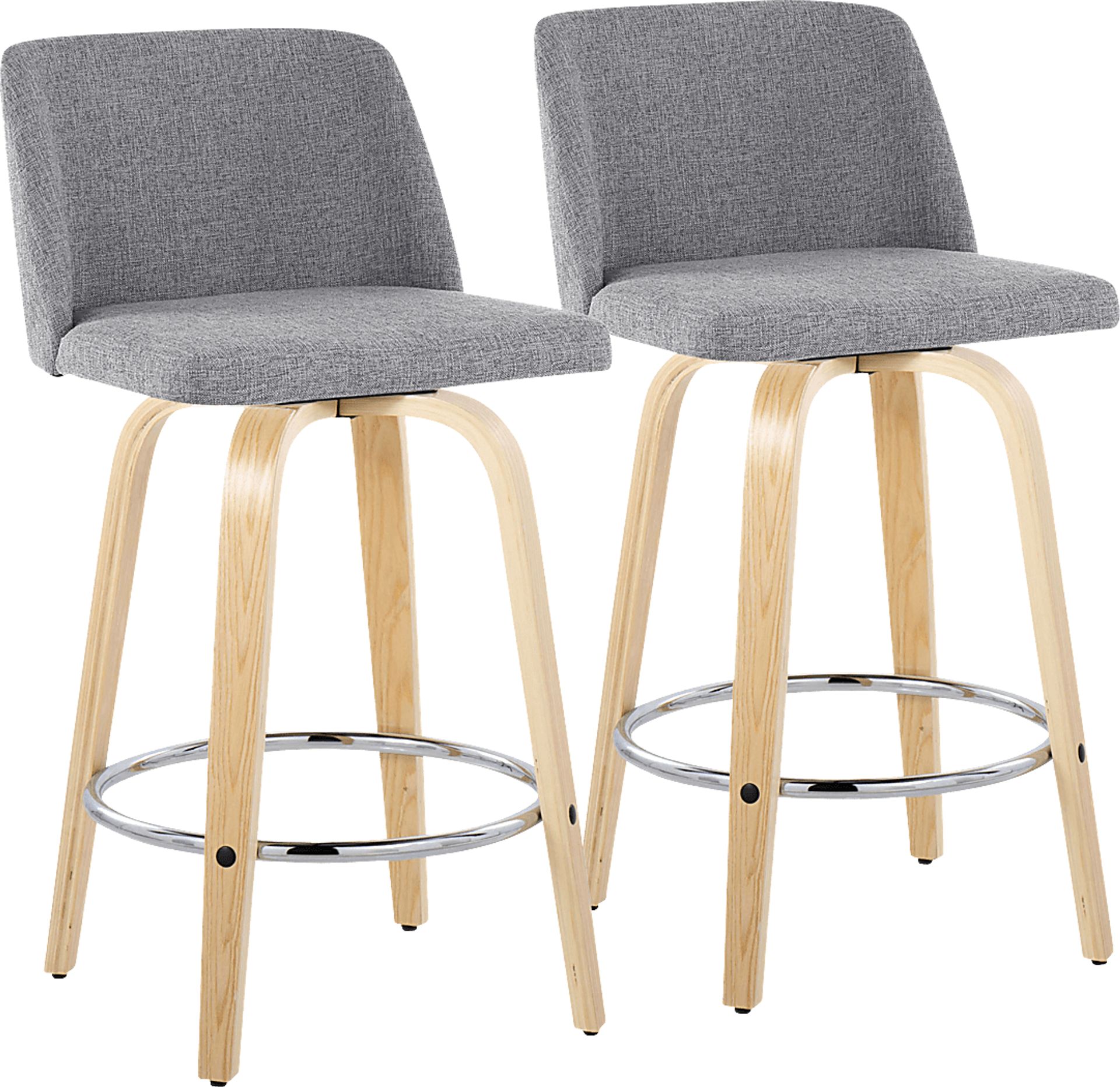 Clyo IX Gray Swivel Counter Height Stool, Set of 2 - Image 1