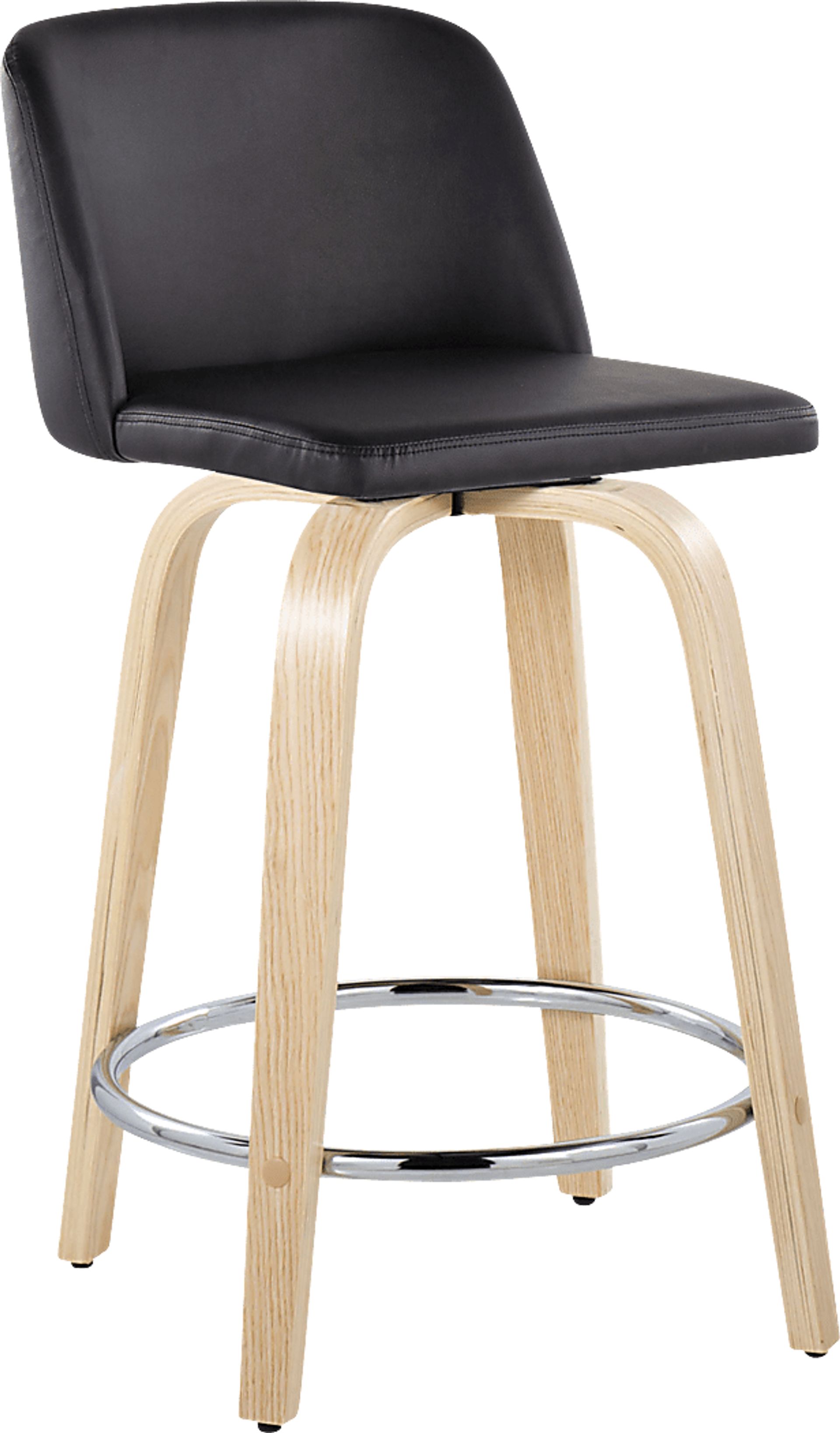 Clyo V Black Swivel Counter Height Stool, Set of 2 - Image 3