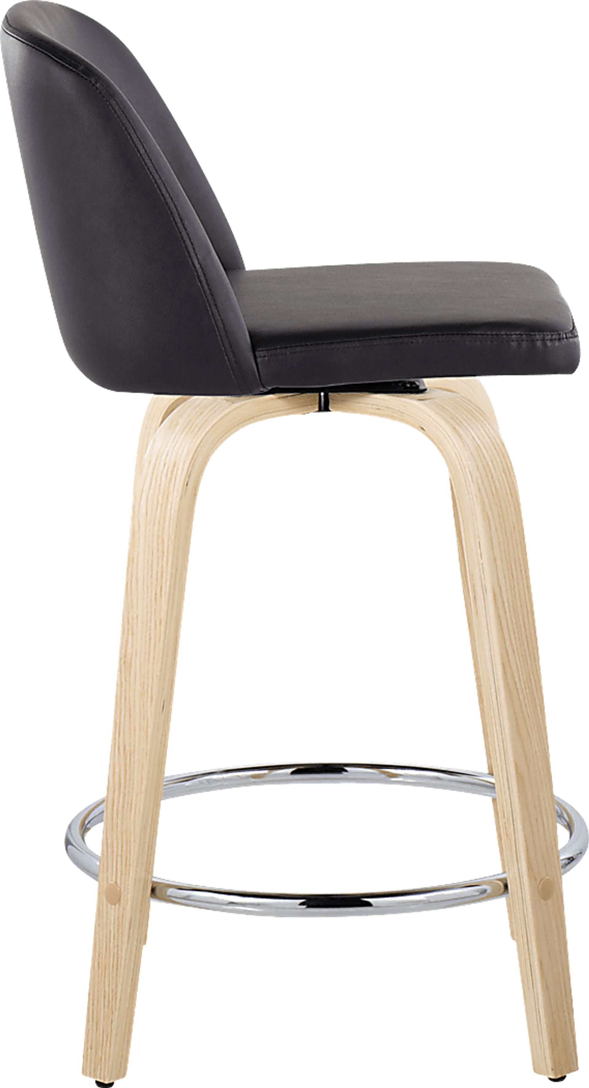 Clyo V Black Swivel Counter Height Stool, Set of 2 - Image 4