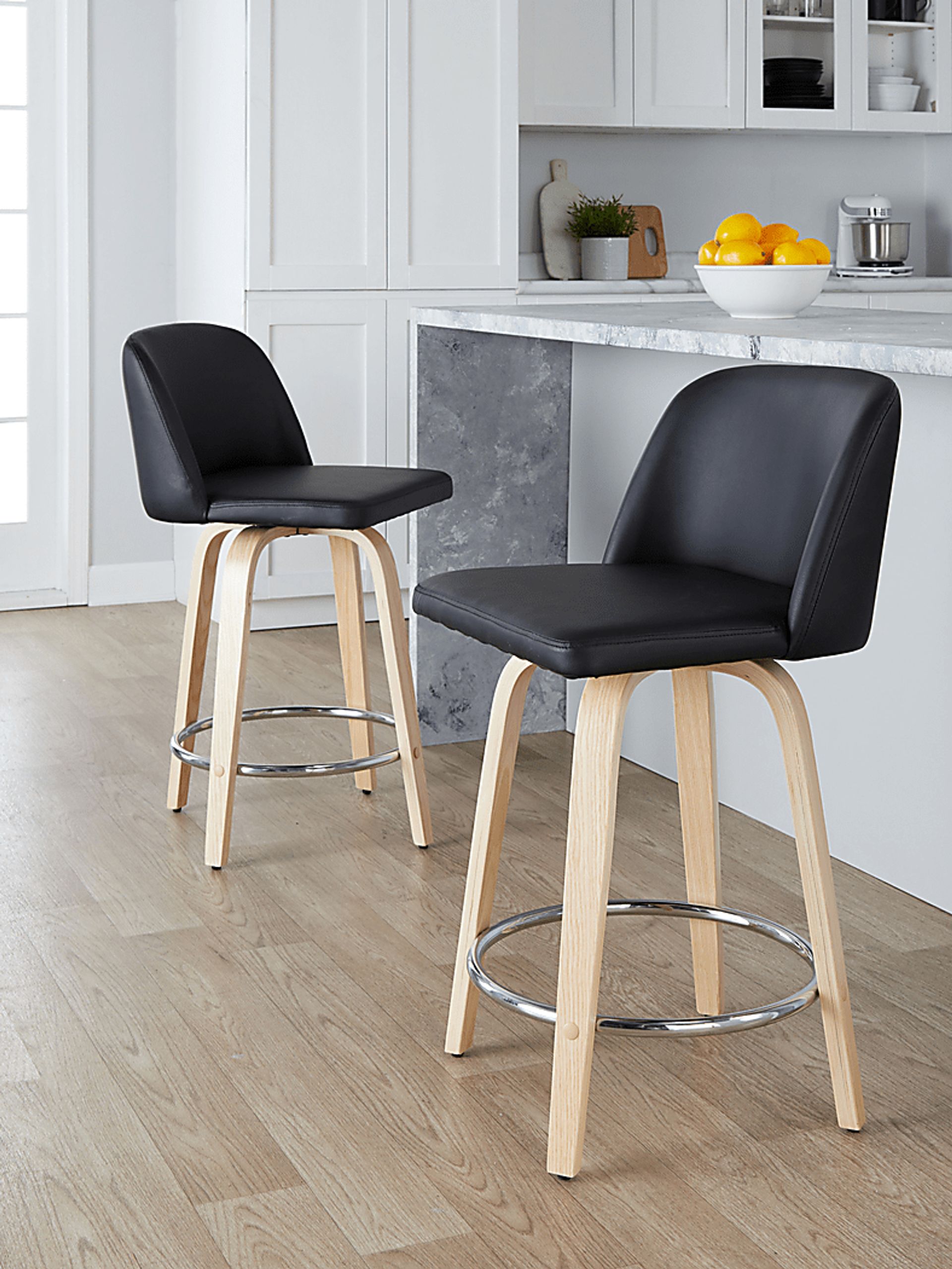 Clyo V Black Swivel Counter Height Stool, Set of 2 - Image 9