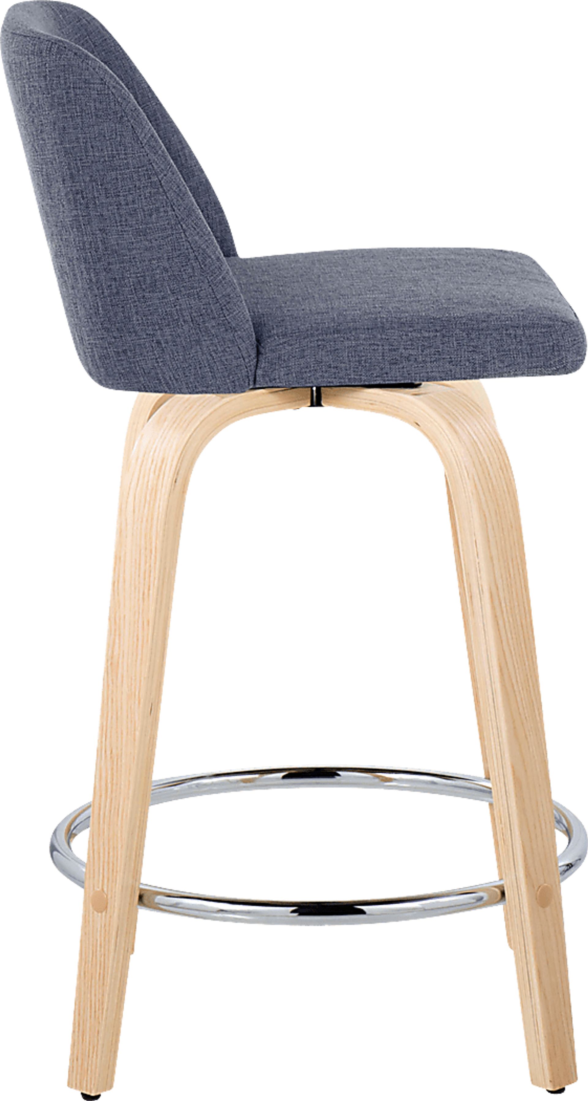 Clyo V Blue Swivel Counter Height Stool, Set of 2 - Image 4