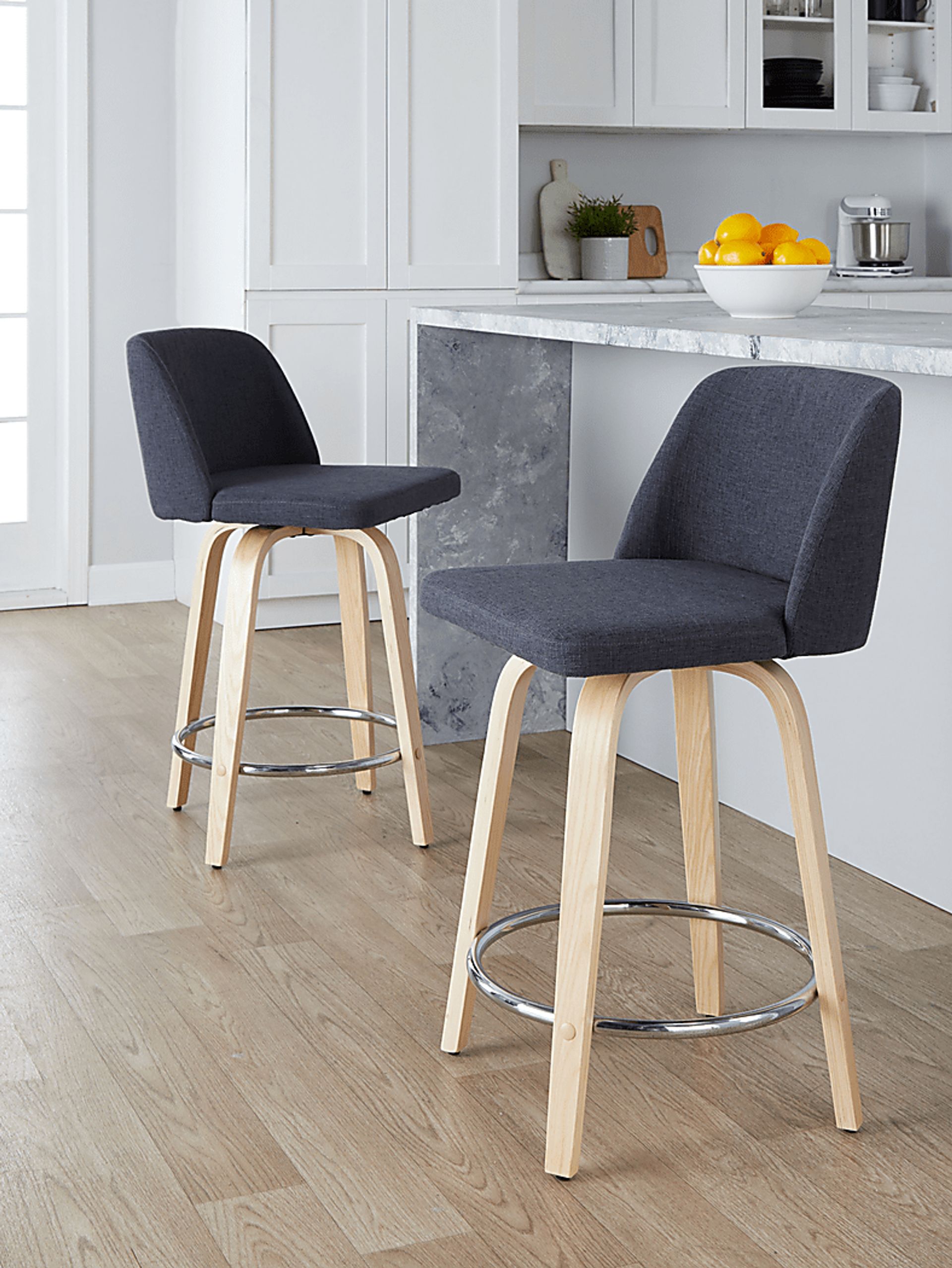 Clyo V Blue Swivel Counter Height Stool, Set of 2 - Image 9