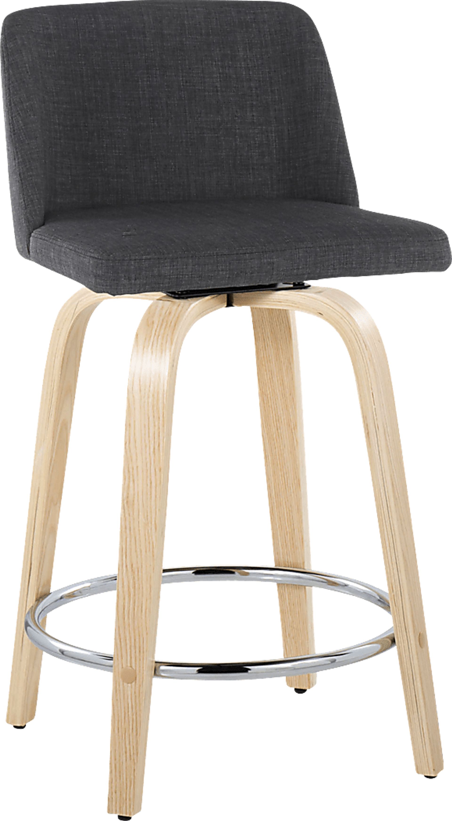 Clyo V Charcoal Swivel Counter Height Stool, Set of 2 - Image 3