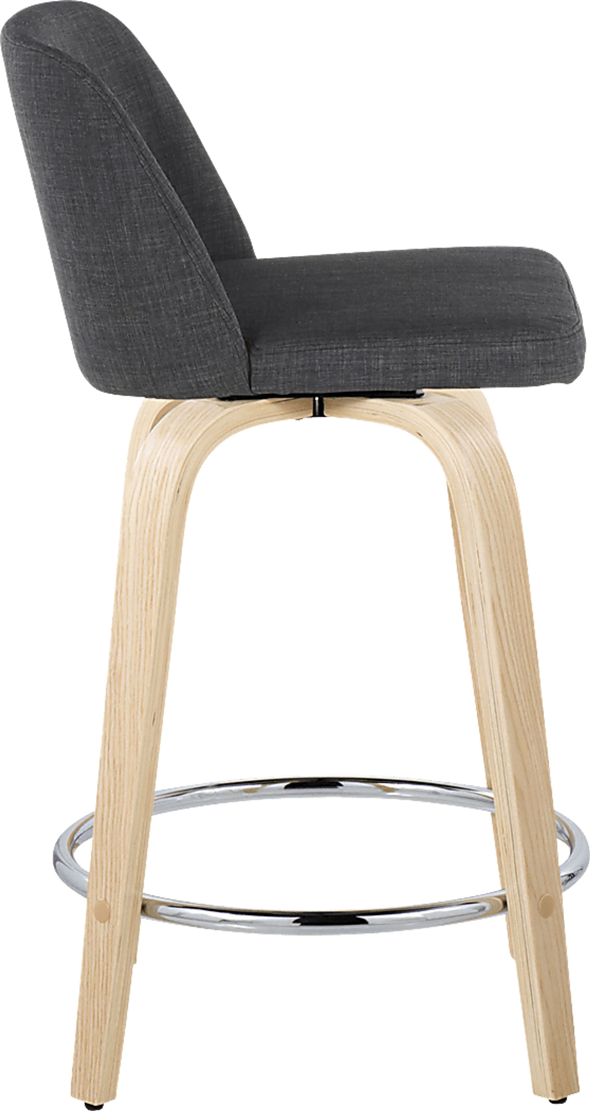 Clyo V Charcoal Swivel Counter Height Stool, Set of 2 - Image 4