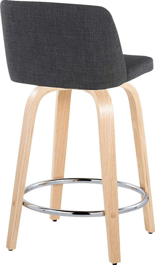 Clyo V Charcoal Swivel Counter Height Stool, Set of 2 - Thumbnail - Image 5