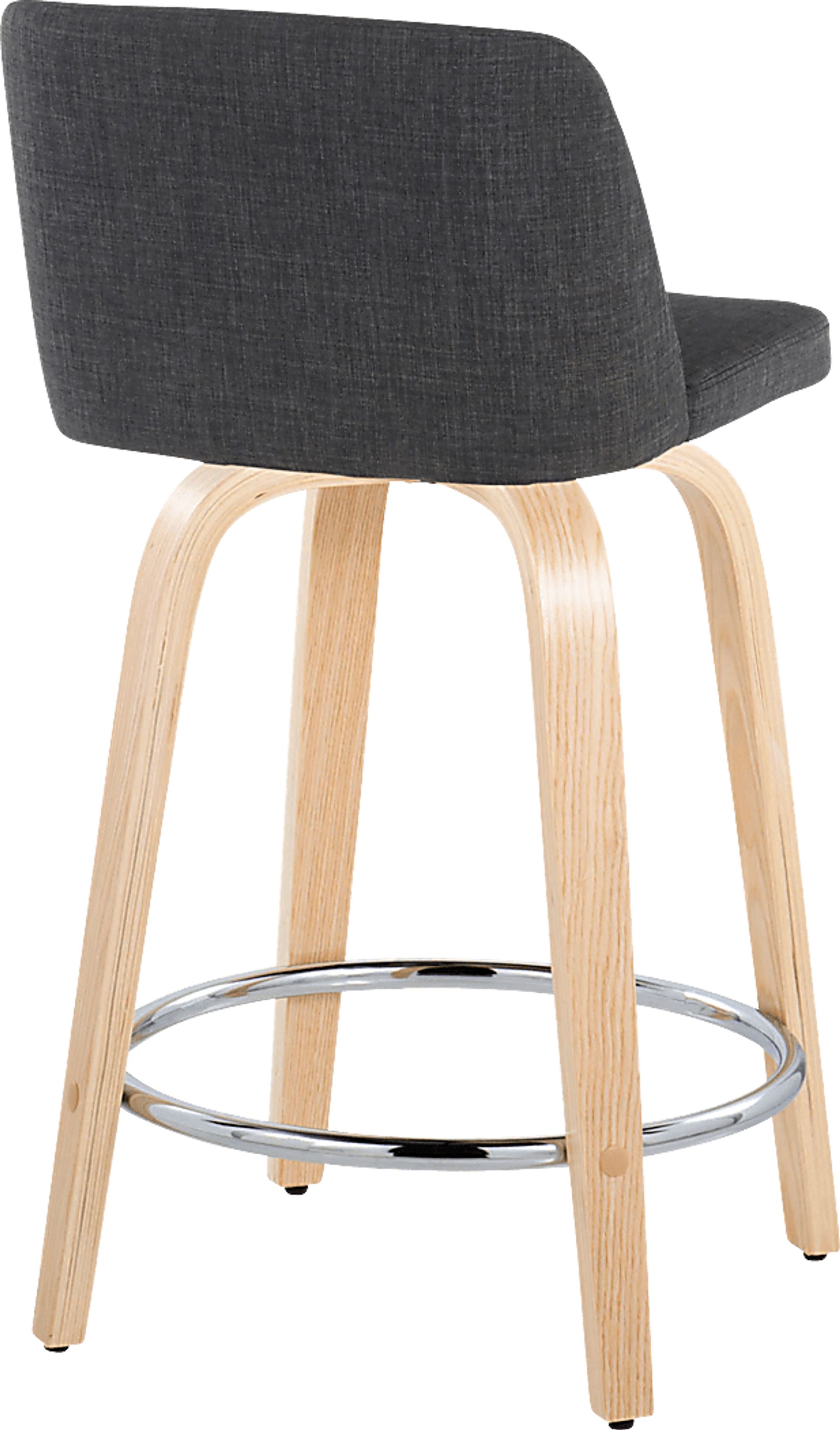 Clyo V Charcoal Swivel Counter Height Stool, Set of 2 - Image 5