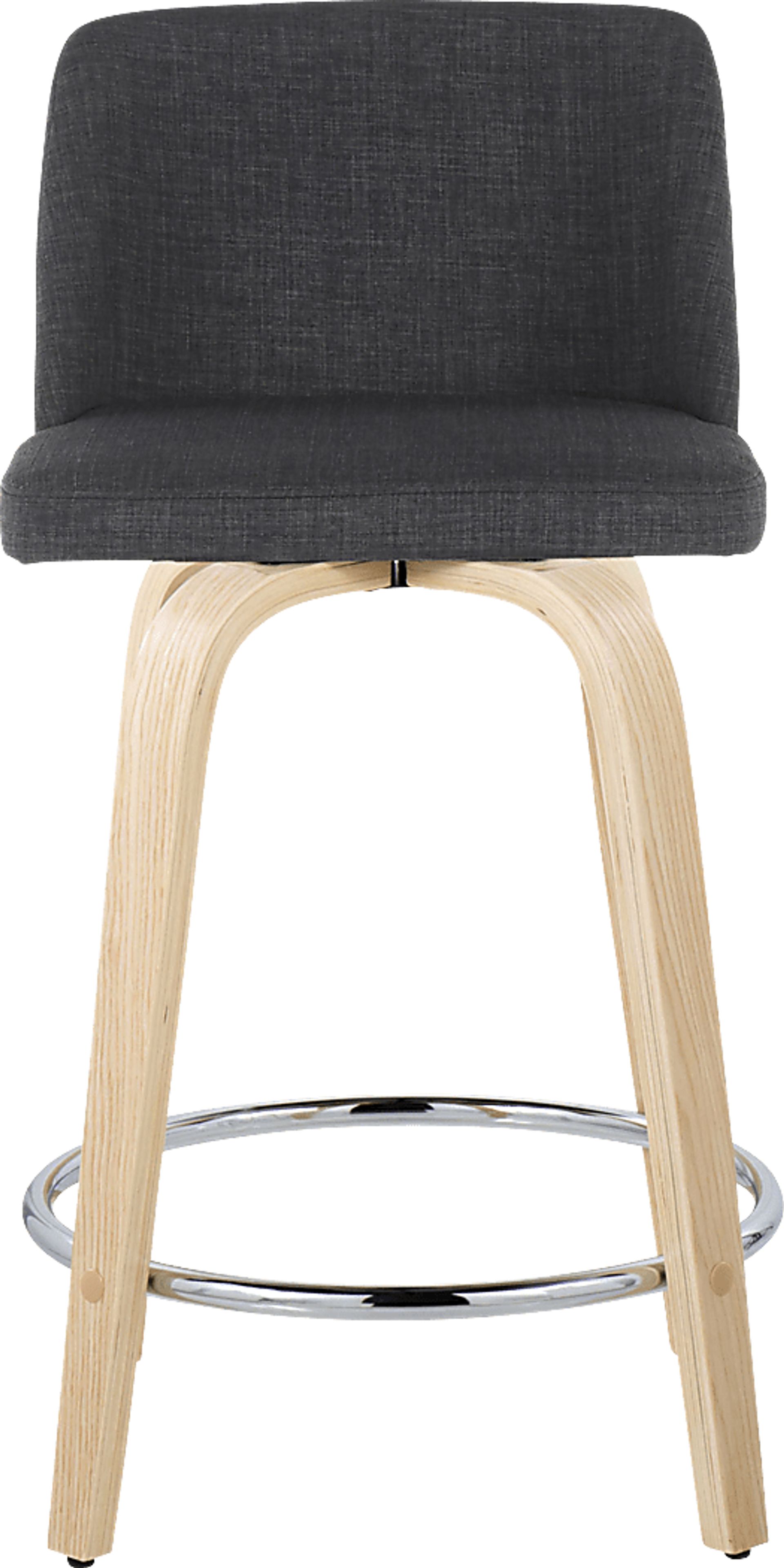 Clyo V Charcoal Swivel Counter Height Stool, Set of 2 - Image 7