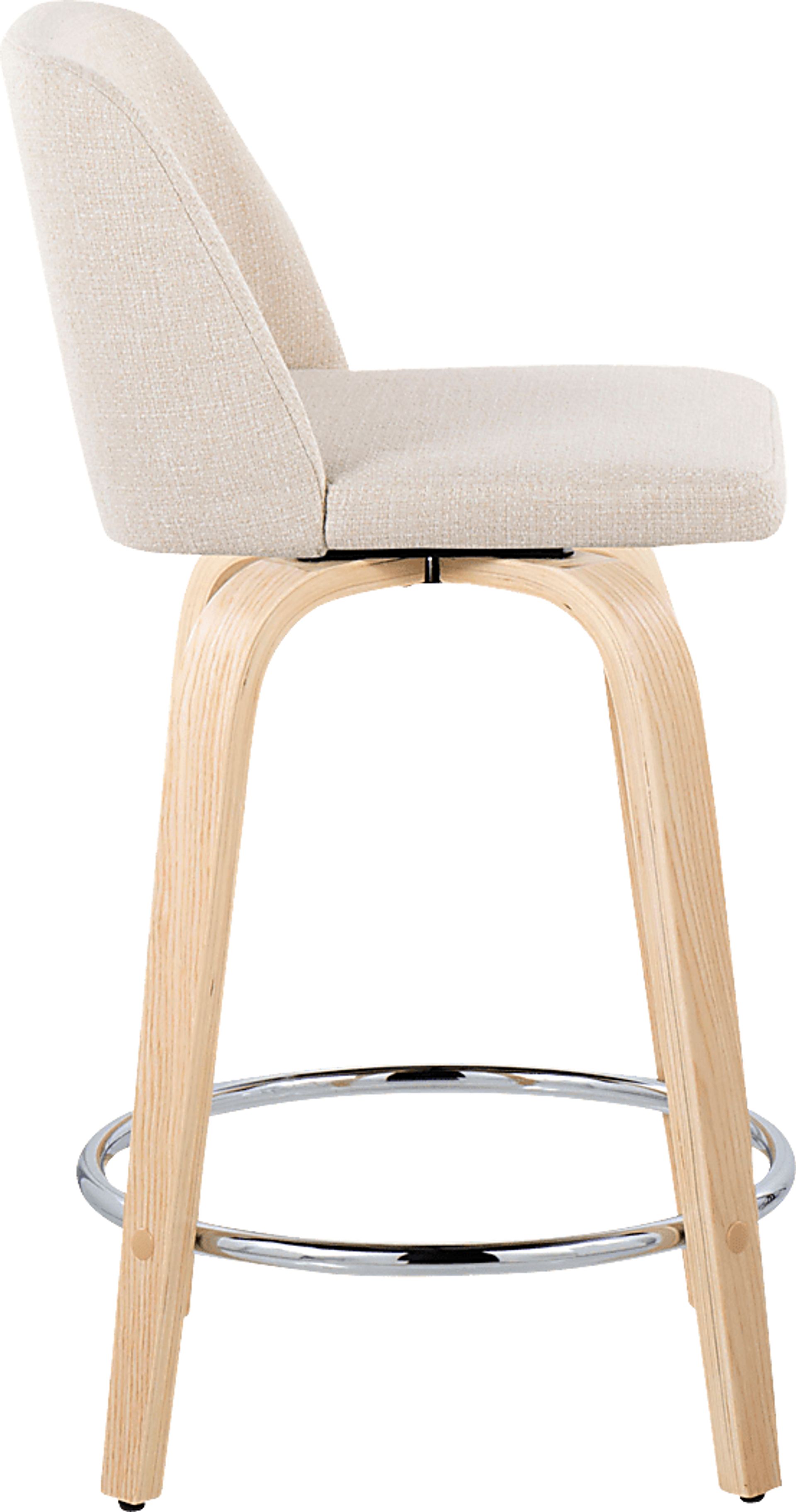 Clyo V Cream Swivel Counter Height Stool, Set of 2 - Image 4