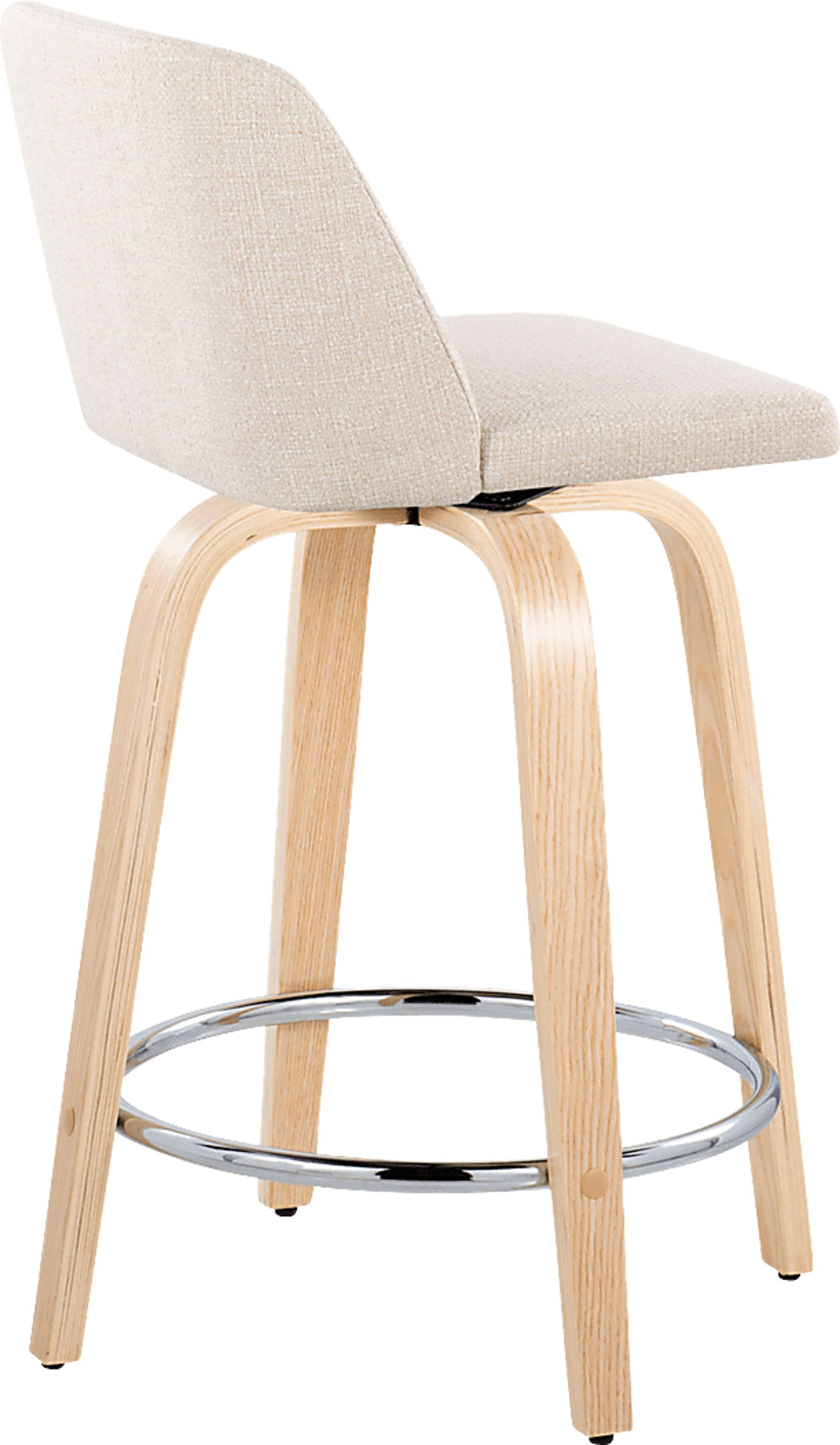 Clyo V Cream Swivel Counter Height Stool, Set of 2 - Image 5