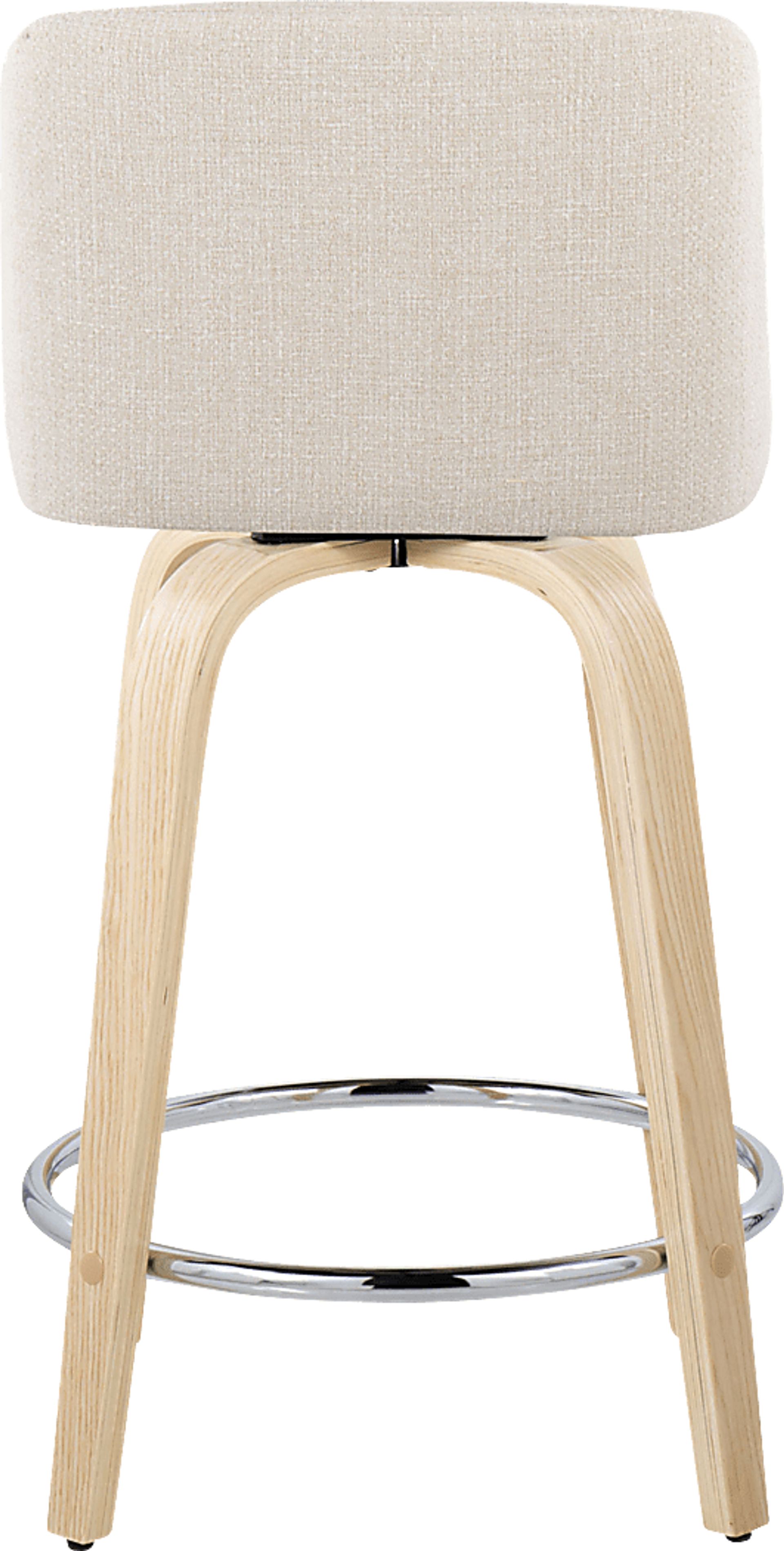 Clyo V Cream Swivel Counter Height Stool, Set of 2 - Image 6