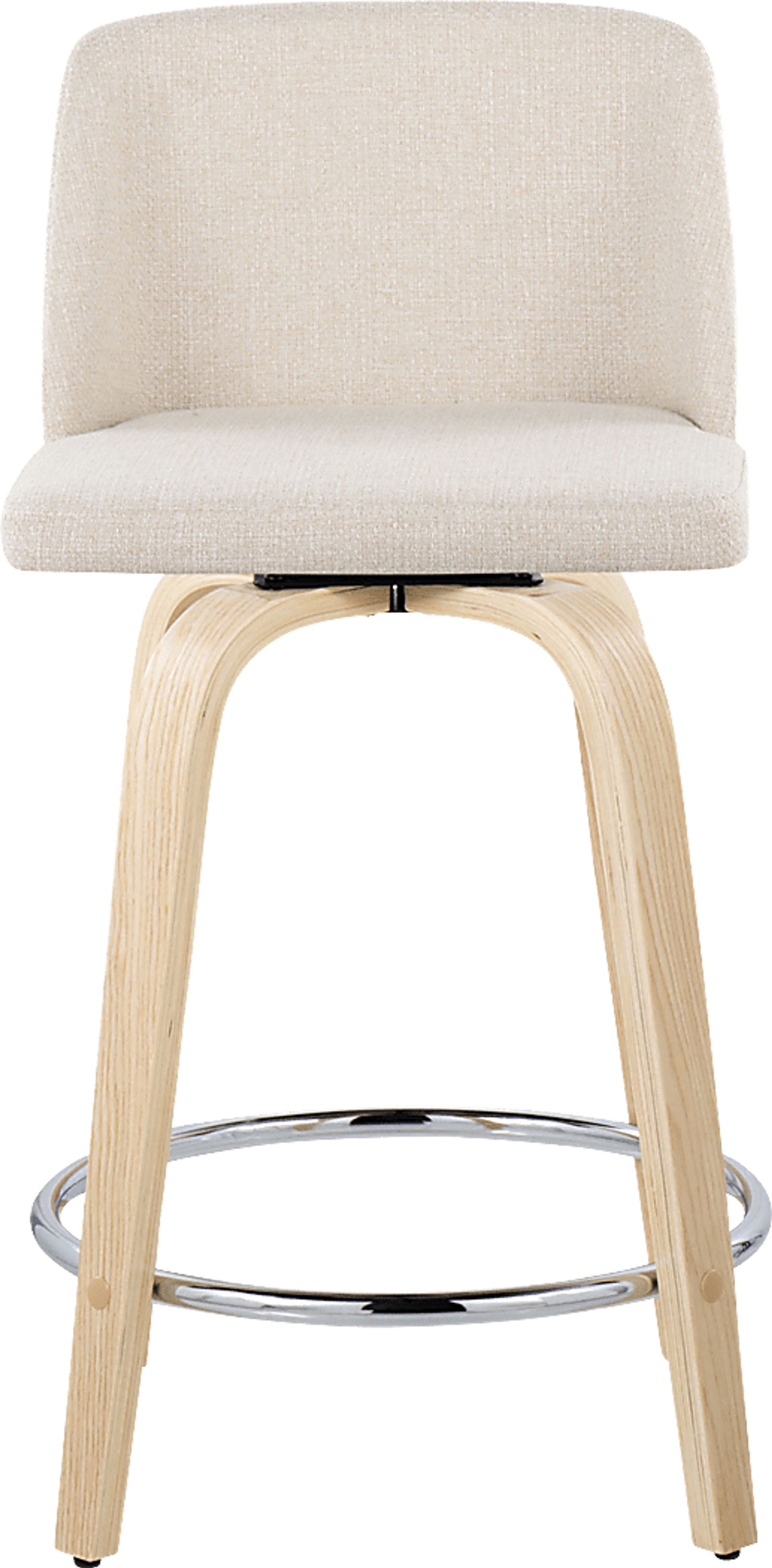 Clyo V Cream Swivel Counter Height Stool, Set of 2 - Image 7
