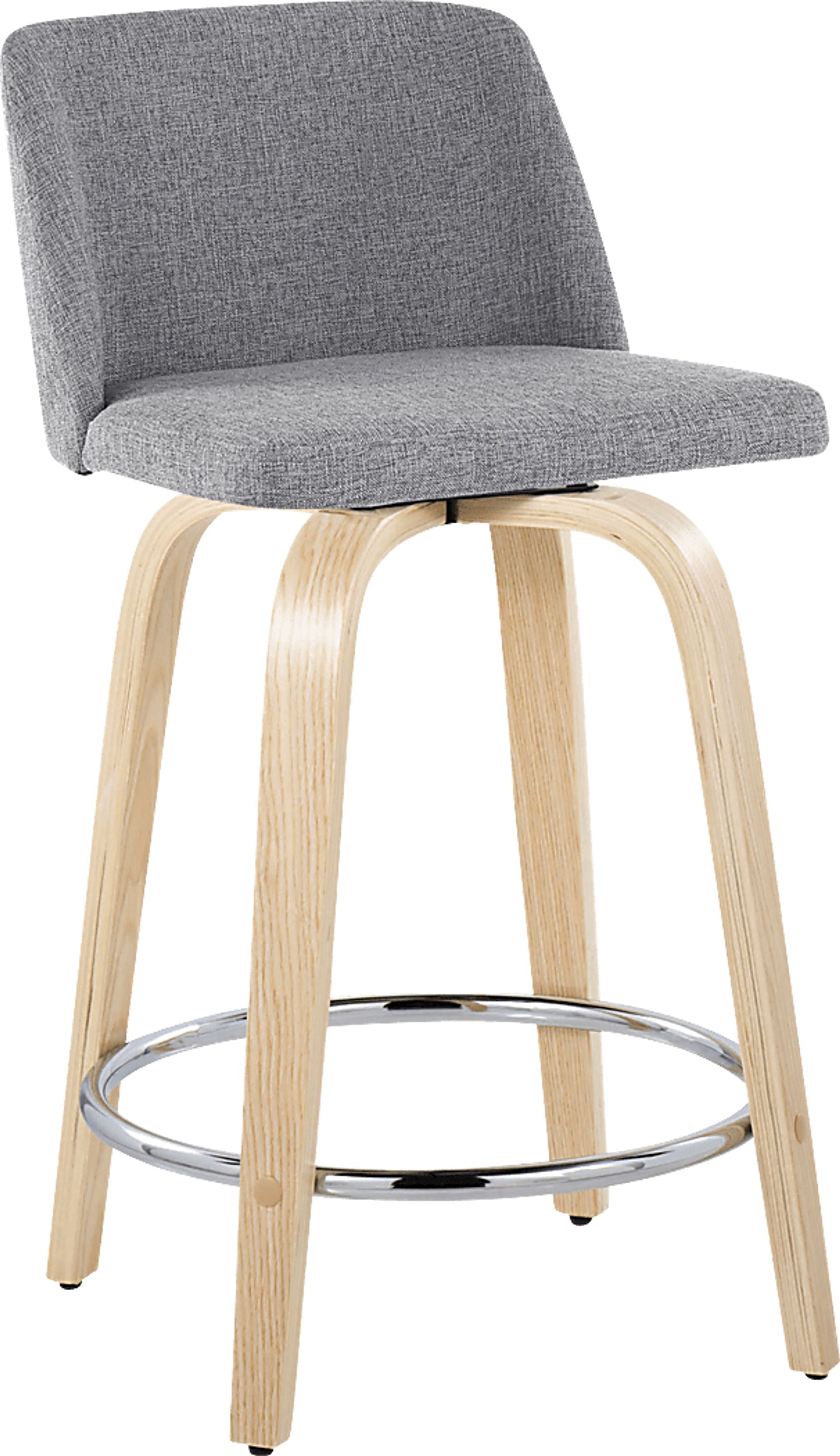 Clyo V Light Gray Swivel Counter Height Stool, Set of 2 - Image 3