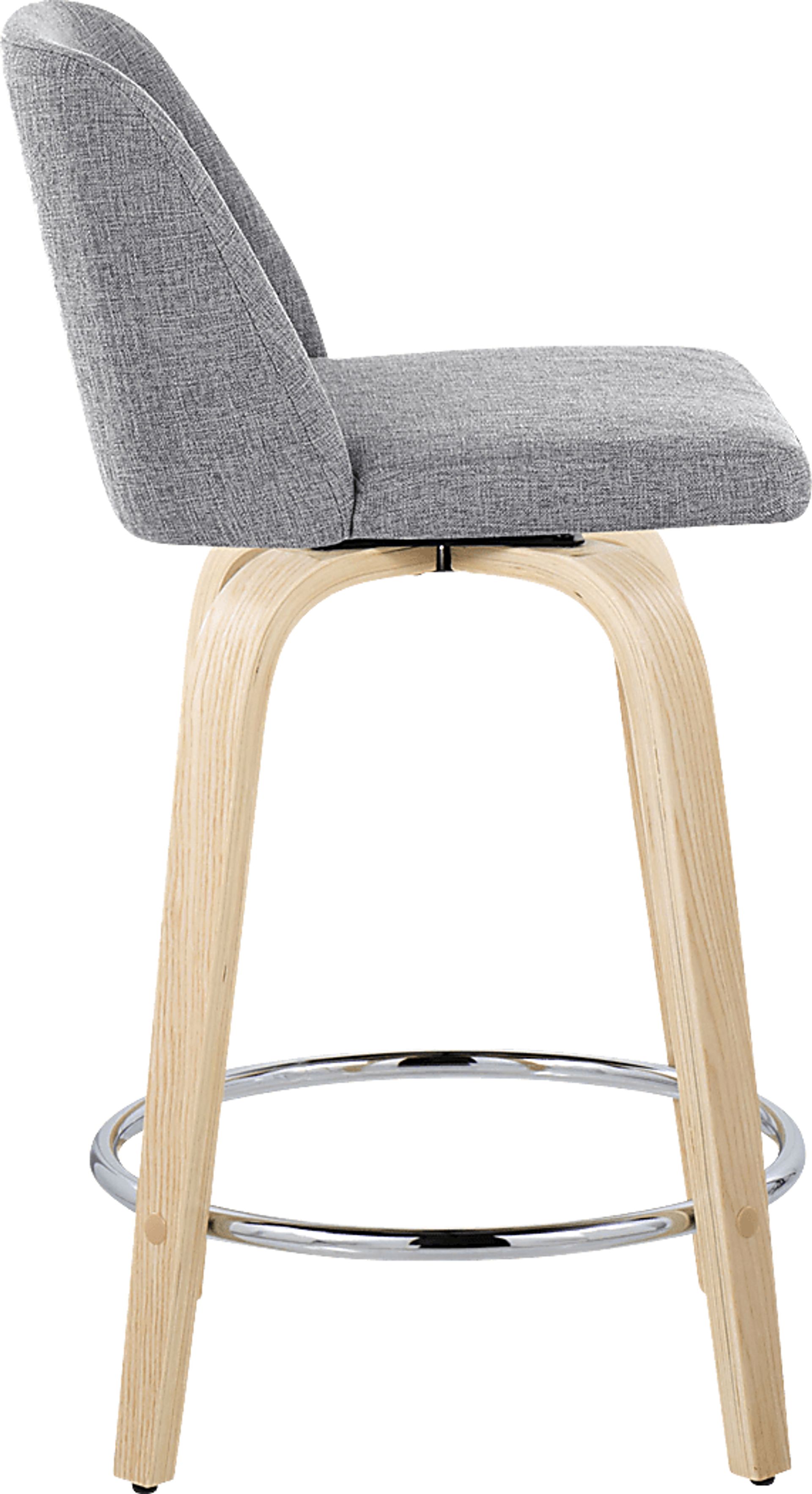 Clyo V Light Gray Swivel Counter Height Stool, Set of 2 - Image 4