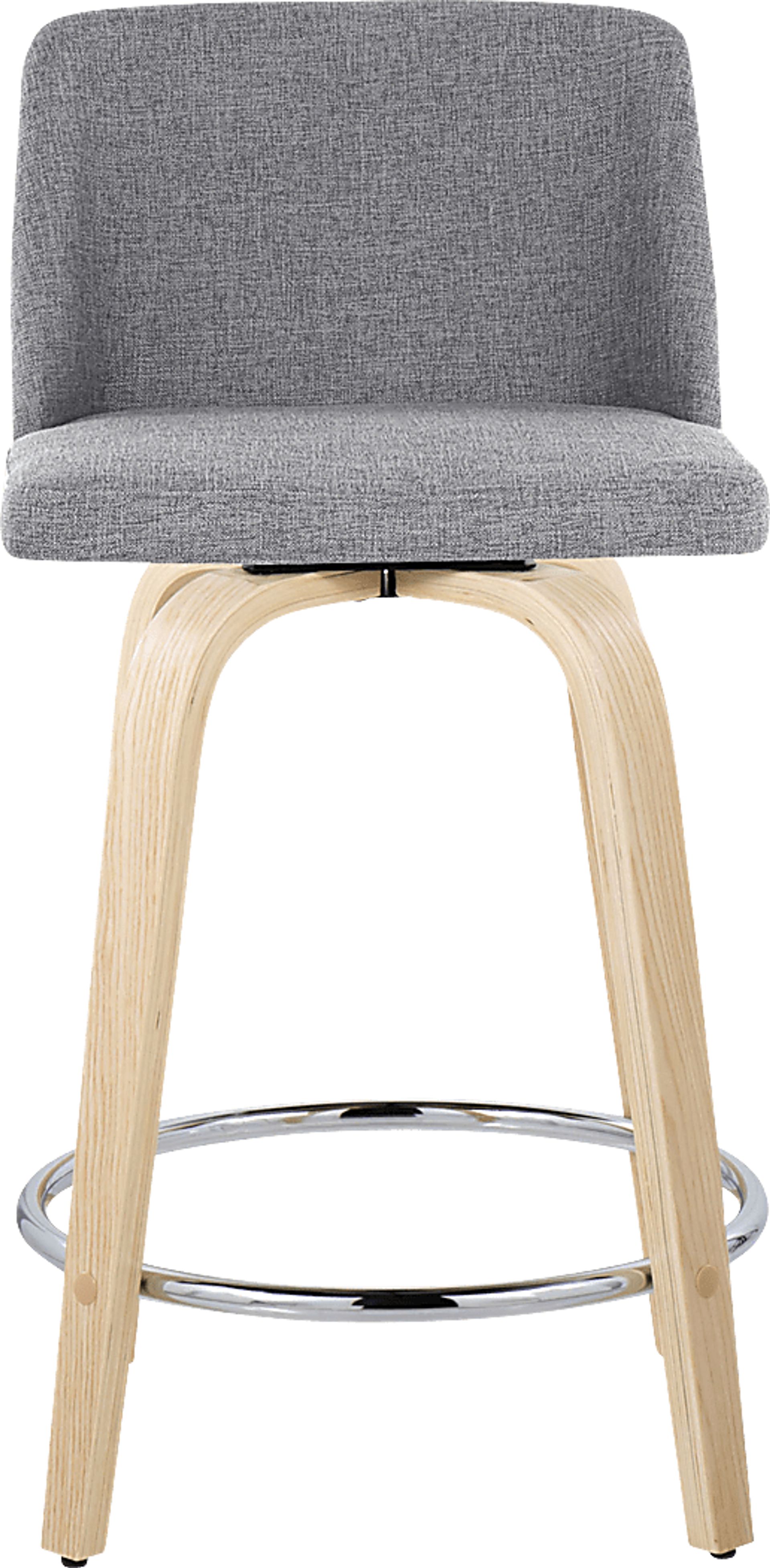 Clyo V Light Gray Swivel Counter Height Stool, Set of 2 - Image 7