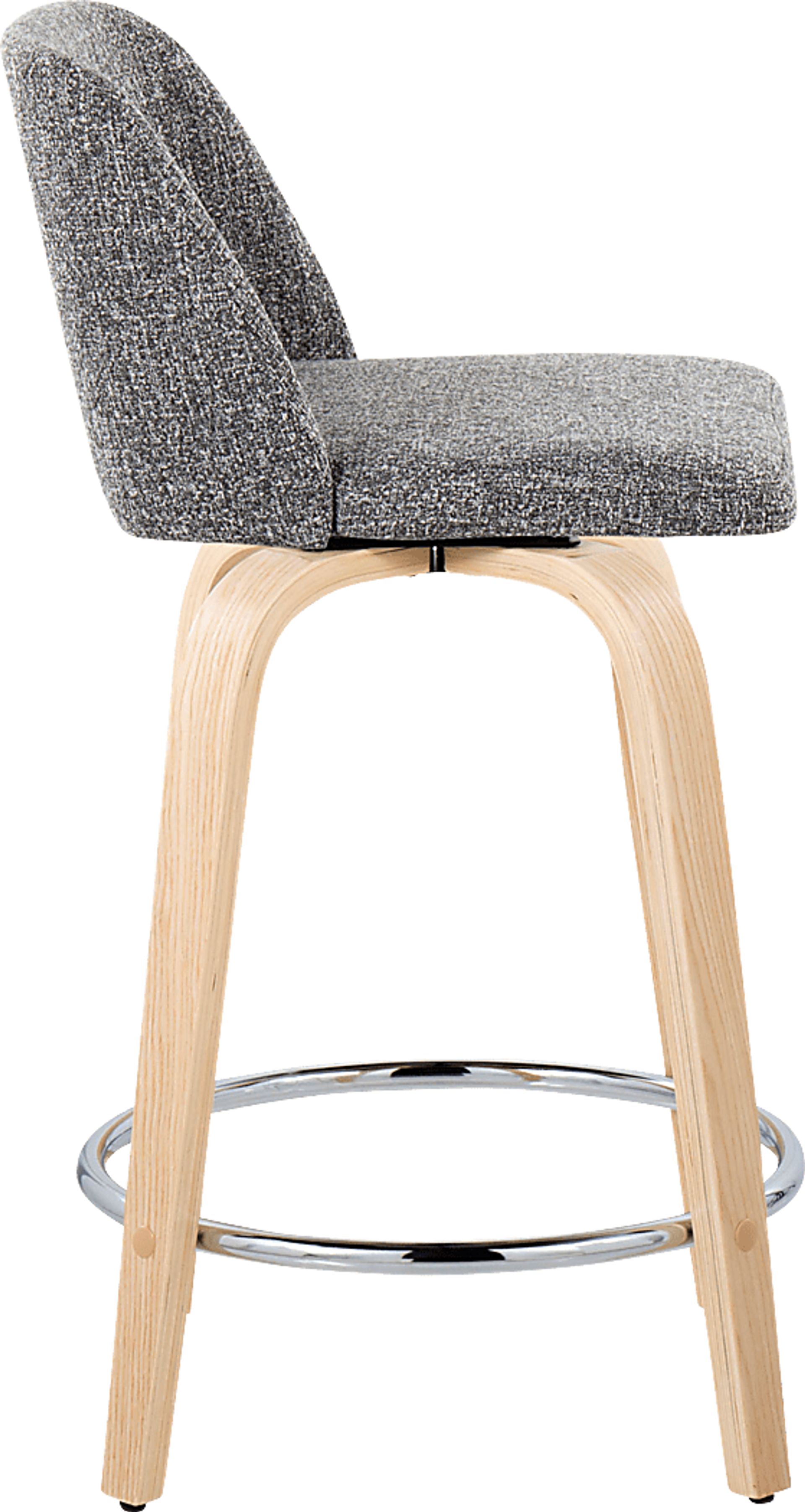 Clyo V Gray Swivel Counter Height Stool, Set of 2 - Image 4