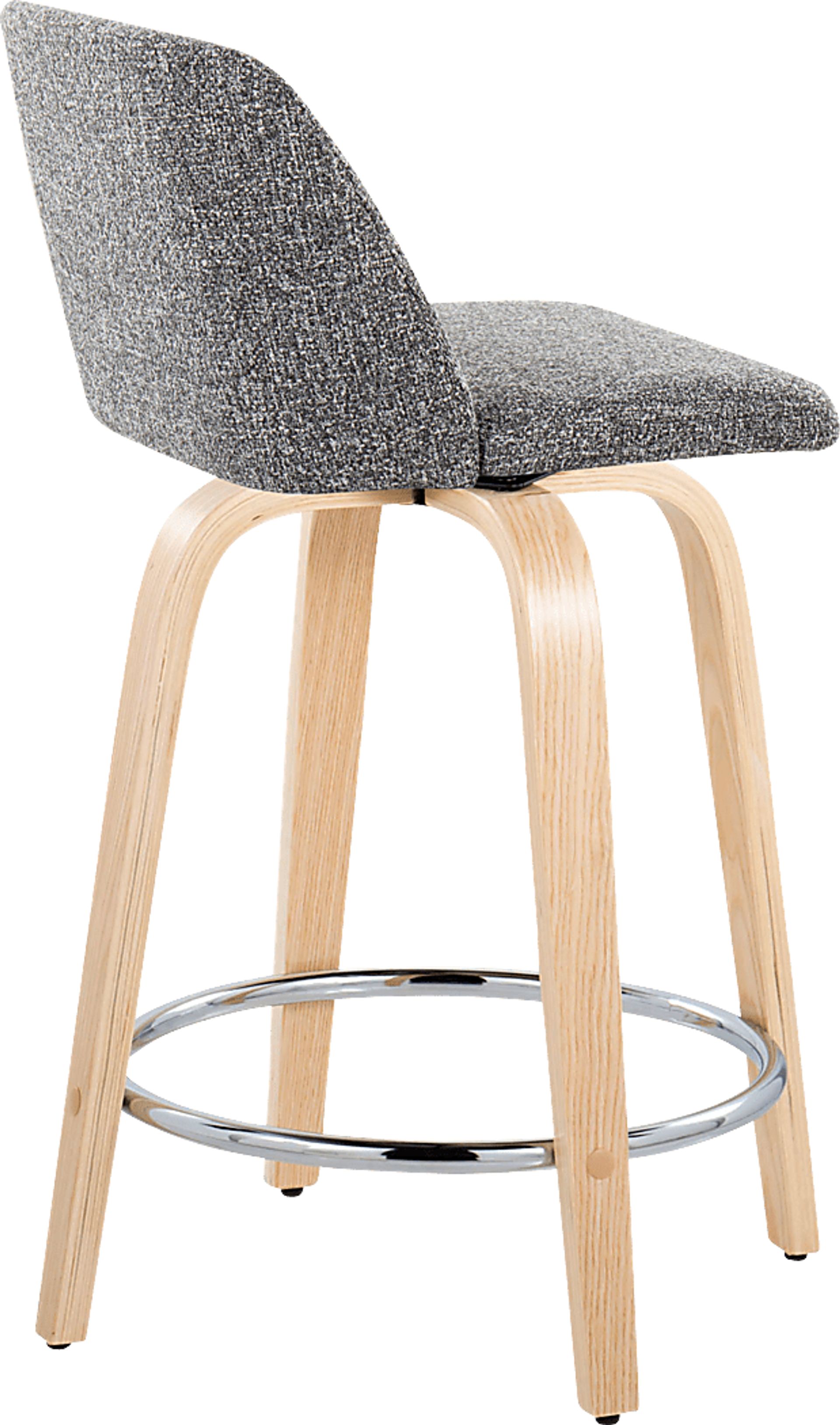 Clyo V Gray Swivel Counter Height Stool, Set of 2 - Image 5