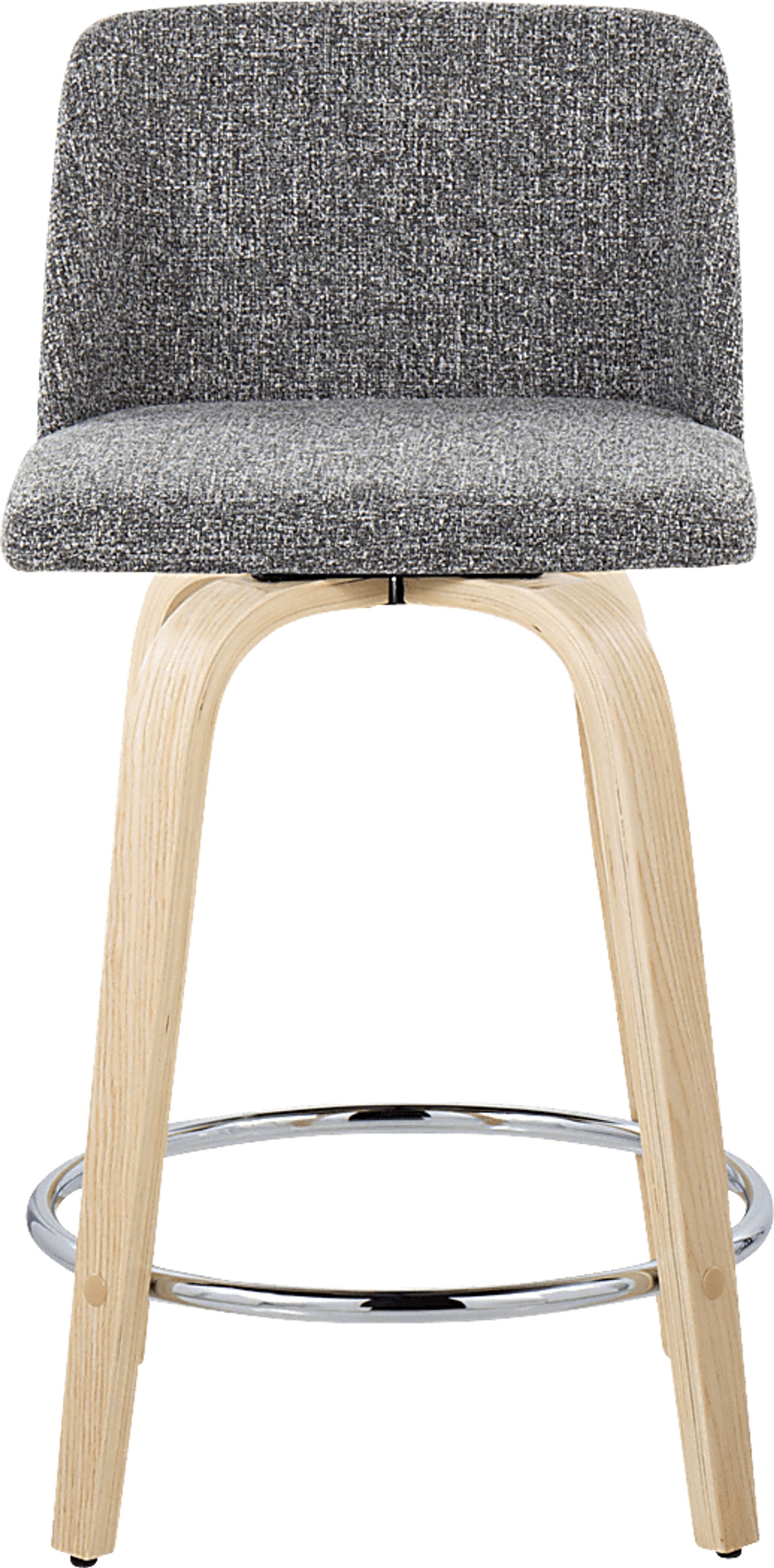 Clyo V Gray Swivel Counter Height Stool, Set of 2 - Image 7