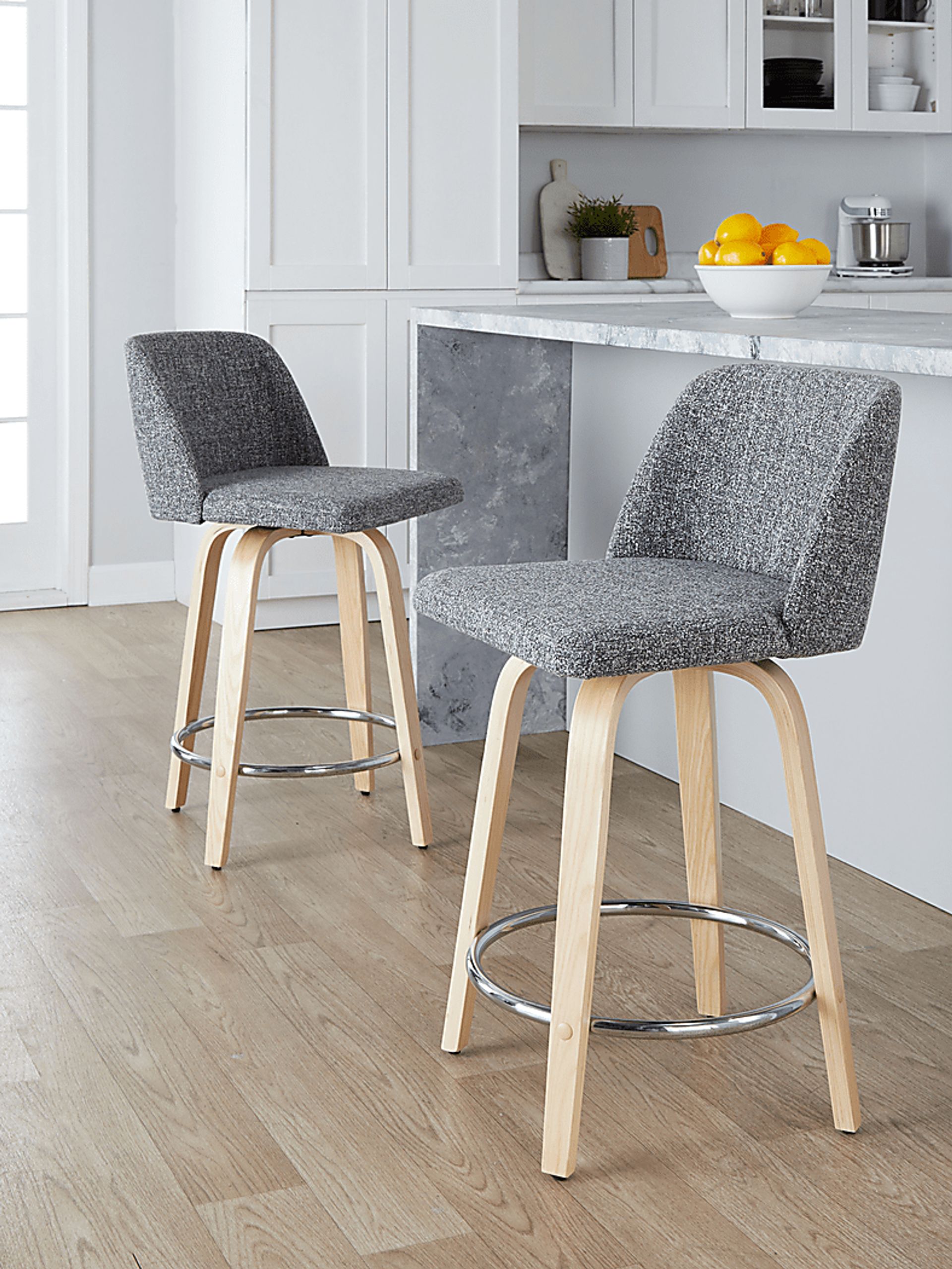 Clyo V Gray Swivel Counter Height Stool, Set of 2 - Image 10