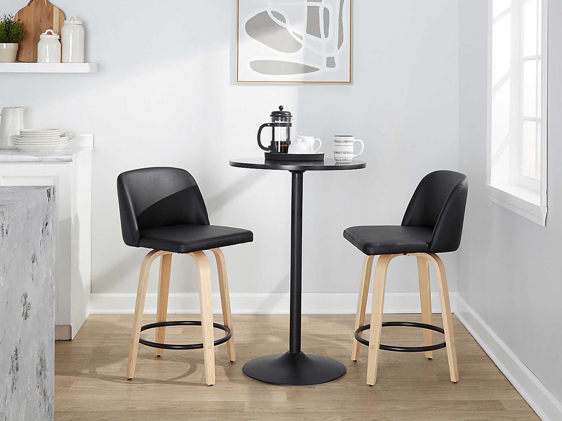 Clyo VI Black Swivel Counter Height Stool, Set of 2 - Image 2