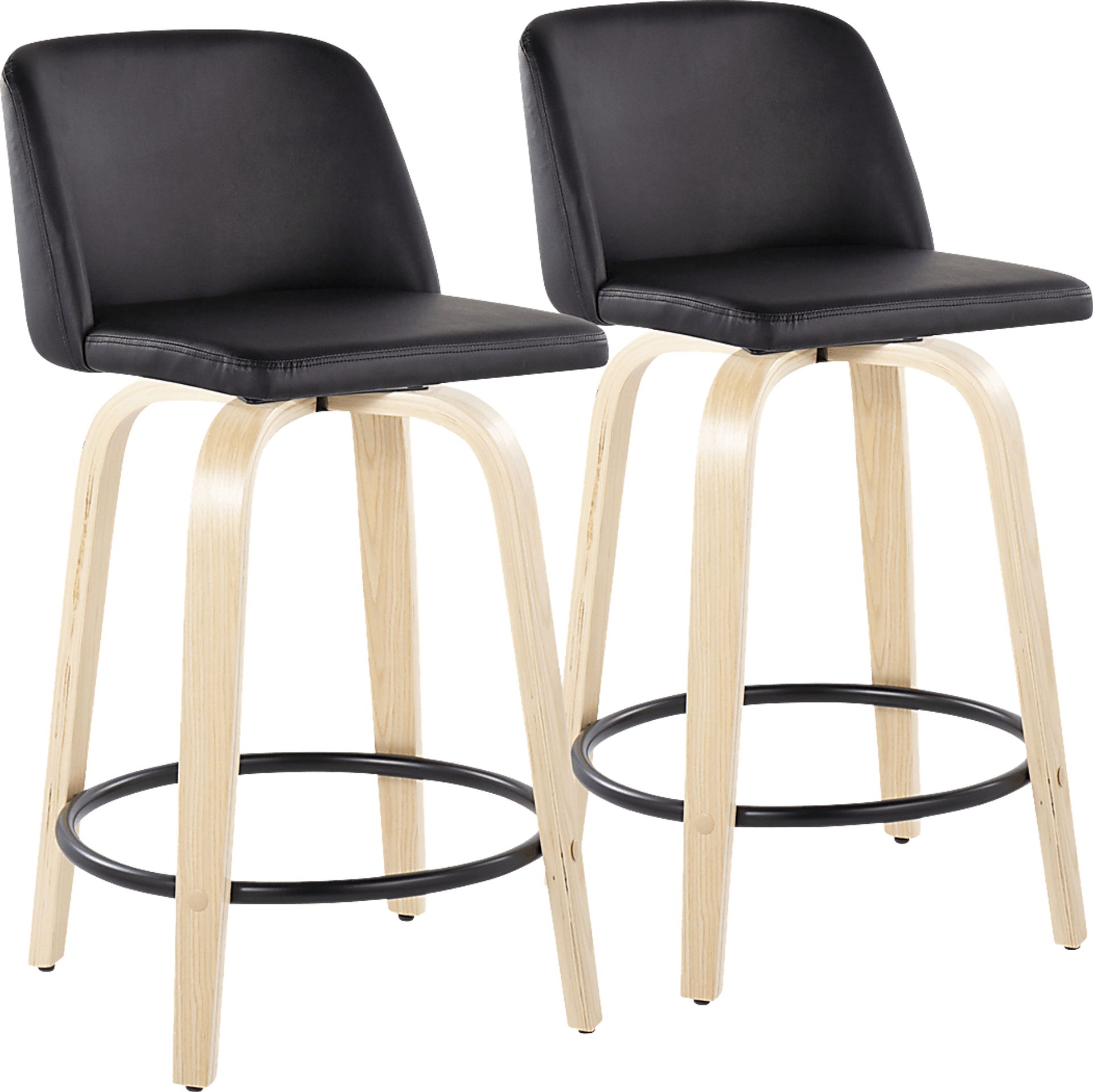 Clyo VI Black Swivel Counter Height Stool, Set of 2 - Image 1