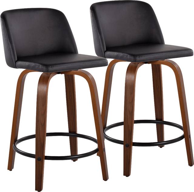Clyo VII Black Swivel Counter Height Stool, Set of 2 - Thumbnail - Image 1