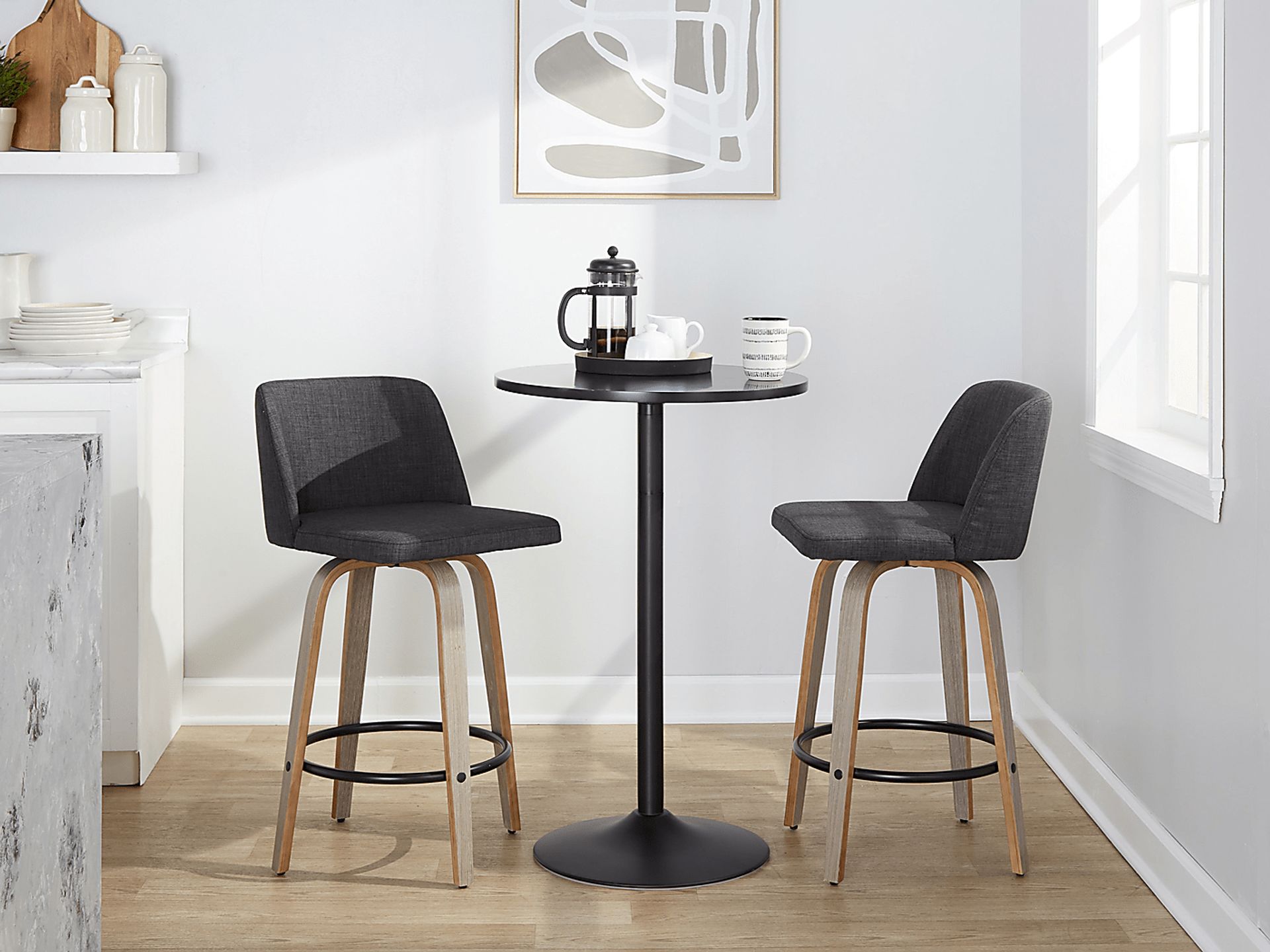 Clyo VIII Black Swivel Counter Height Stool, Set of 2 - Image 2