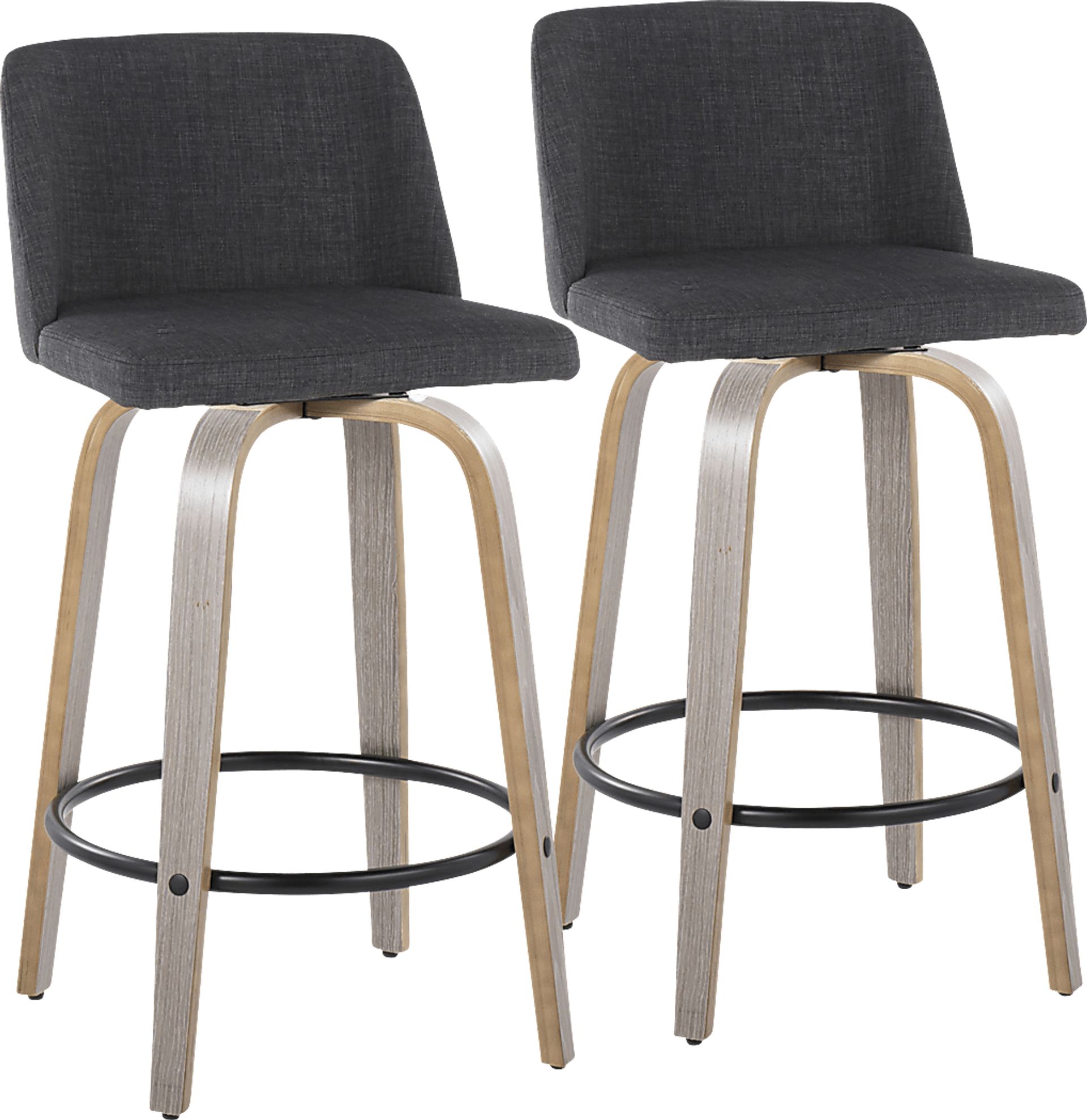 Clyo VIII Black Swivel Counter Height Stool, Set of 2 - Image 1